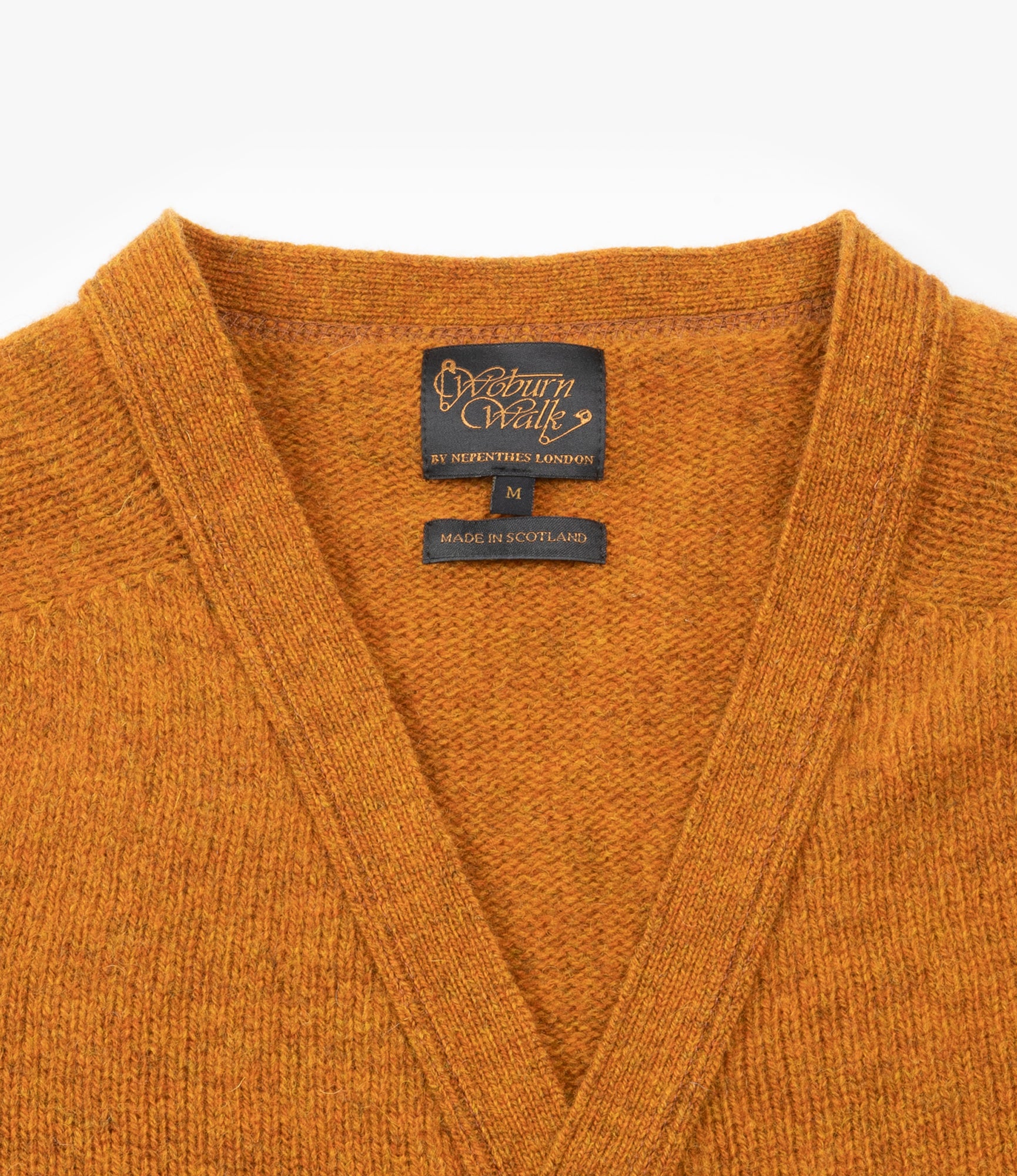 Fisherman Cardigan – Orange Shetland Wool