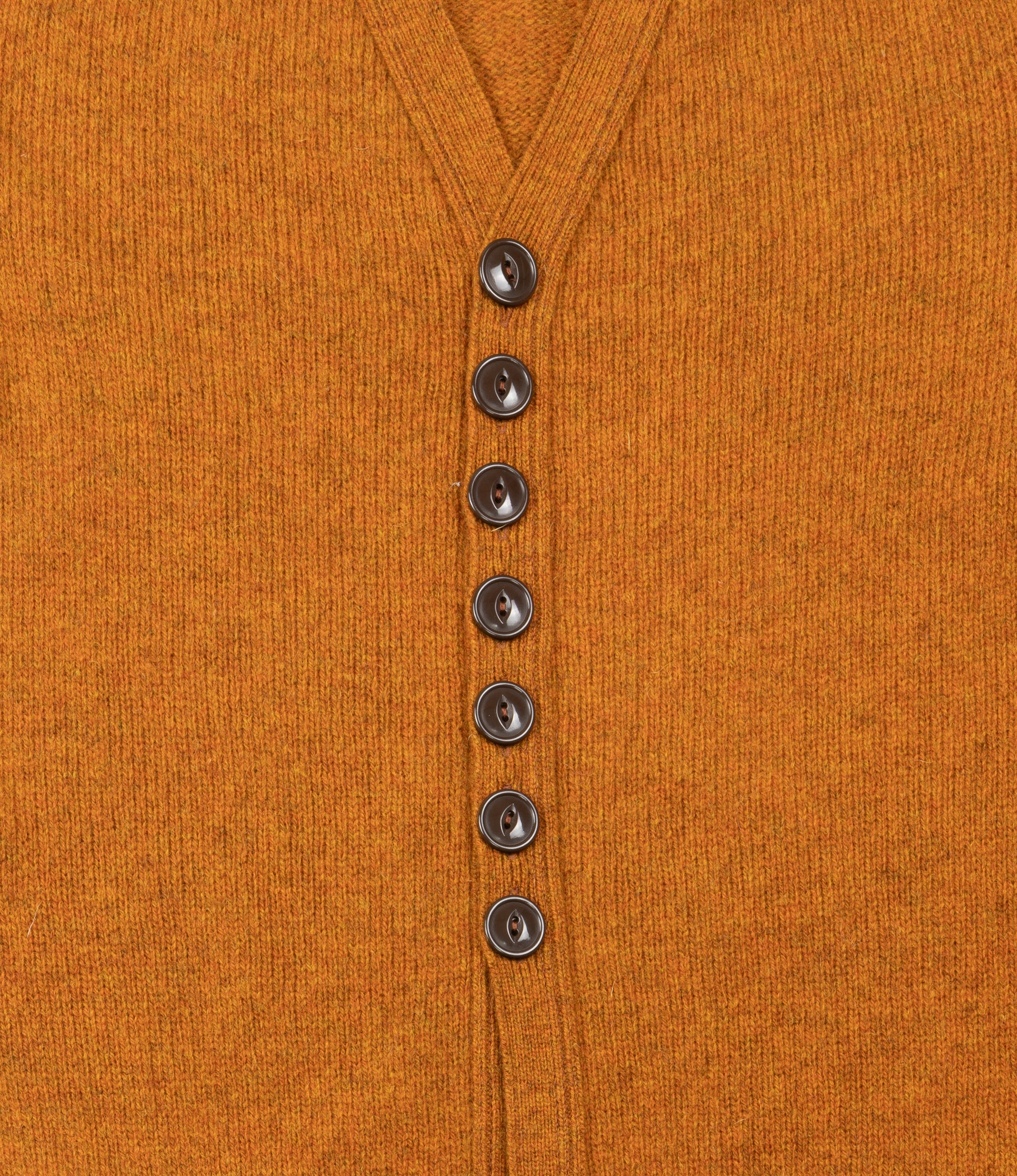 Fisherman Cardigan – Orange Shetland Wool