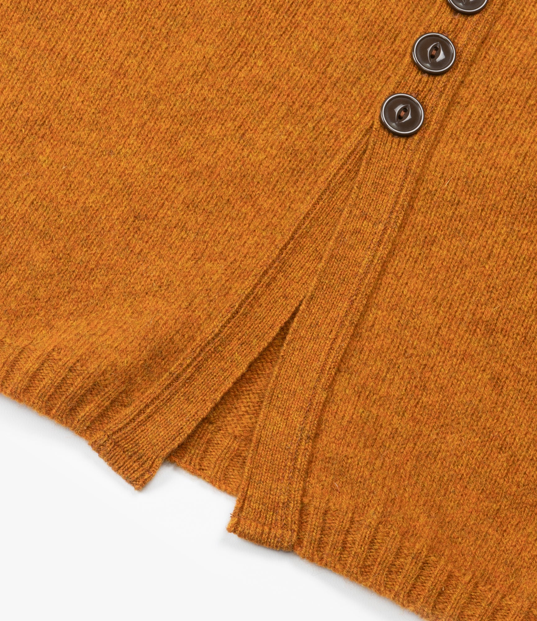 Fisherman Cardigan – Orange Shetland Wool
