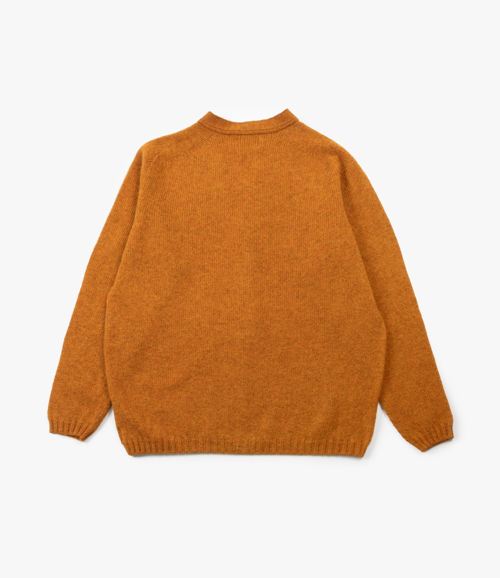 Fisherman Cardigan – Orange Shetland Wool
