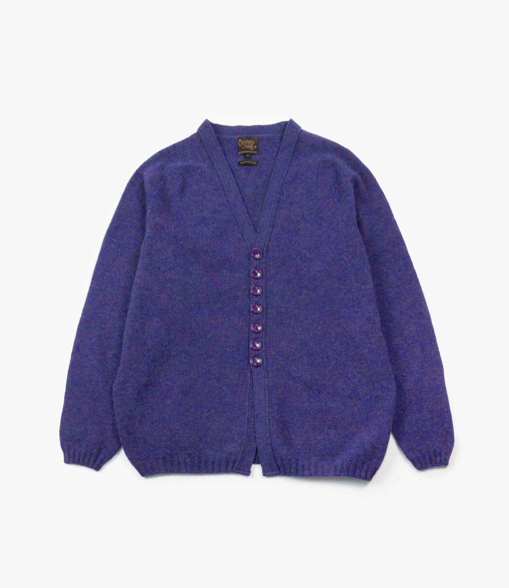 Fisherman Cardigan – Royal Violet Shetland Wool