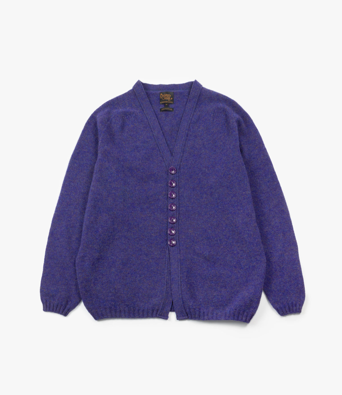 Fisherman Shetland Cardigan – Violet | Woburn Walk | Nepenthes London