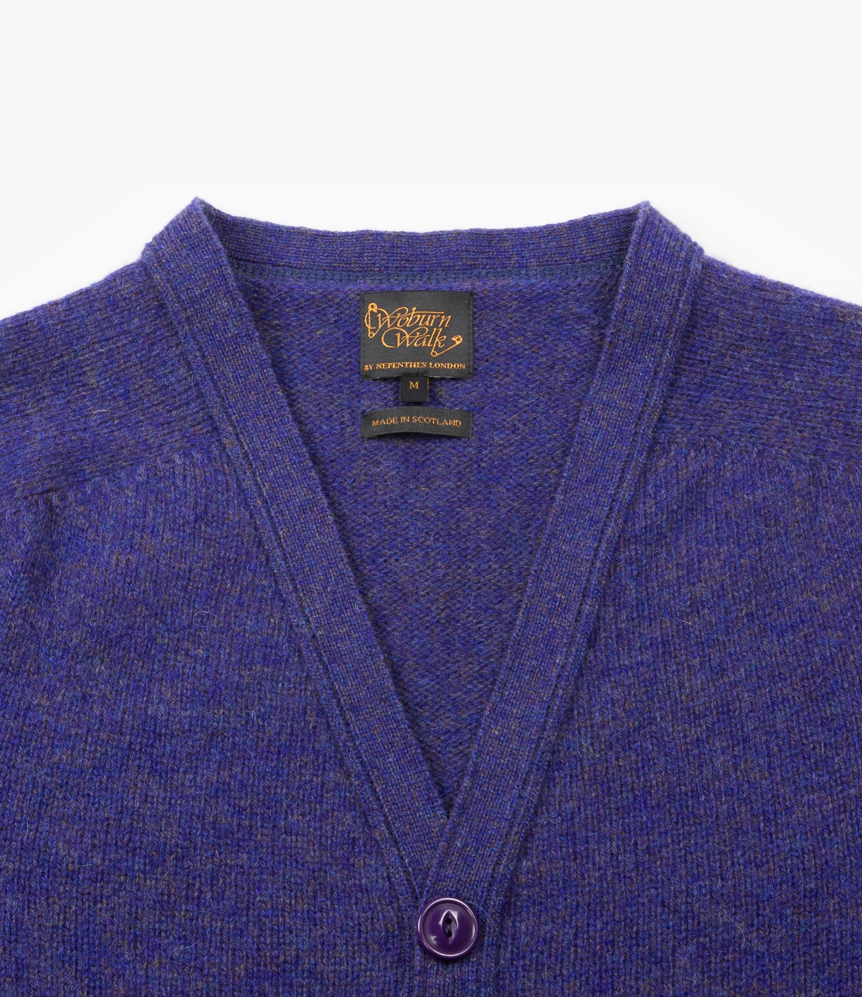 Fisherman Cardigan – Royal Violet Shetland Wool