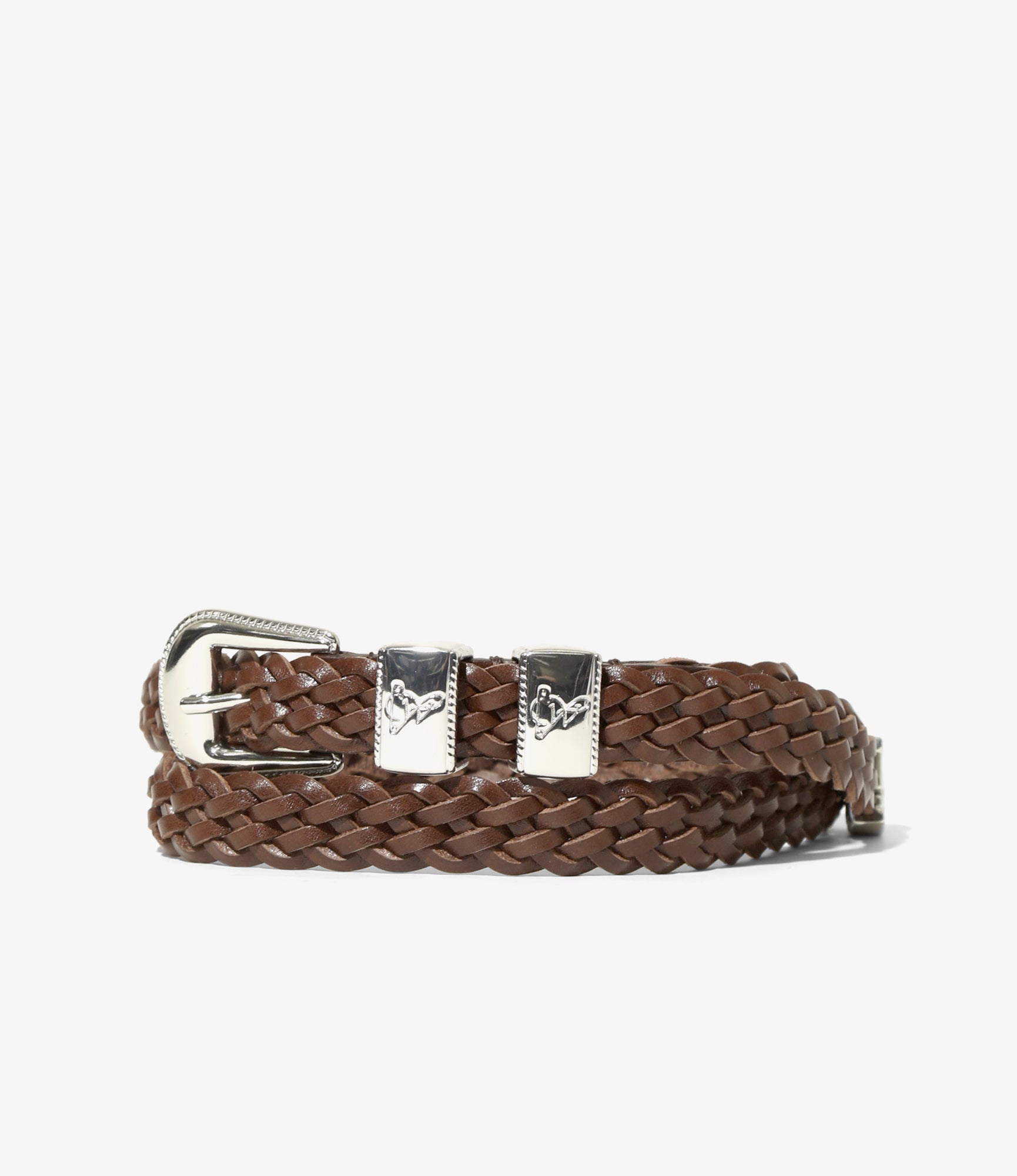 Wing Tip 5-Ply Braided Belt – Brown Leather