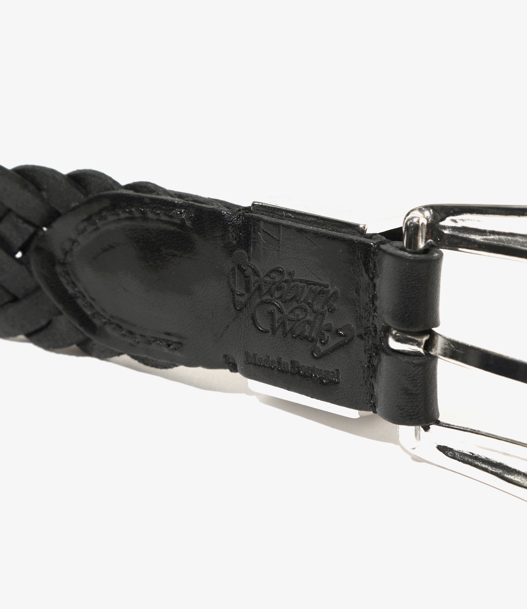 Wing Tip 6-Ply Braided Belt – Black Leather
