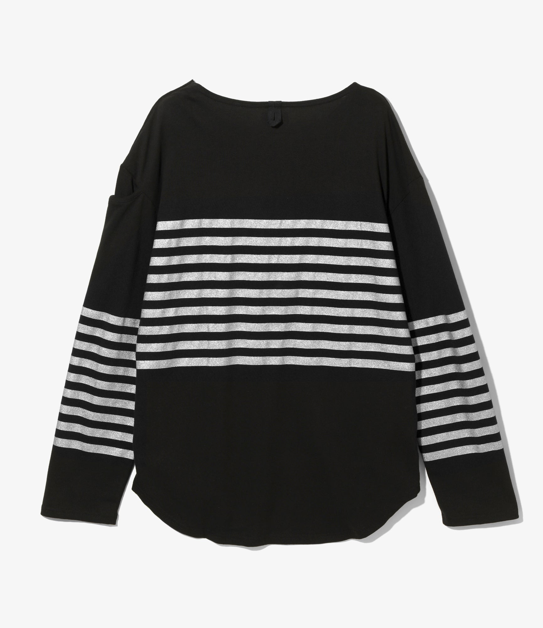 Woburn Walk Fisherman Boat Neck Shirt - Snap Shoulder - Black/ Metallic Stripe – Woburn Walk – Nepenthes London