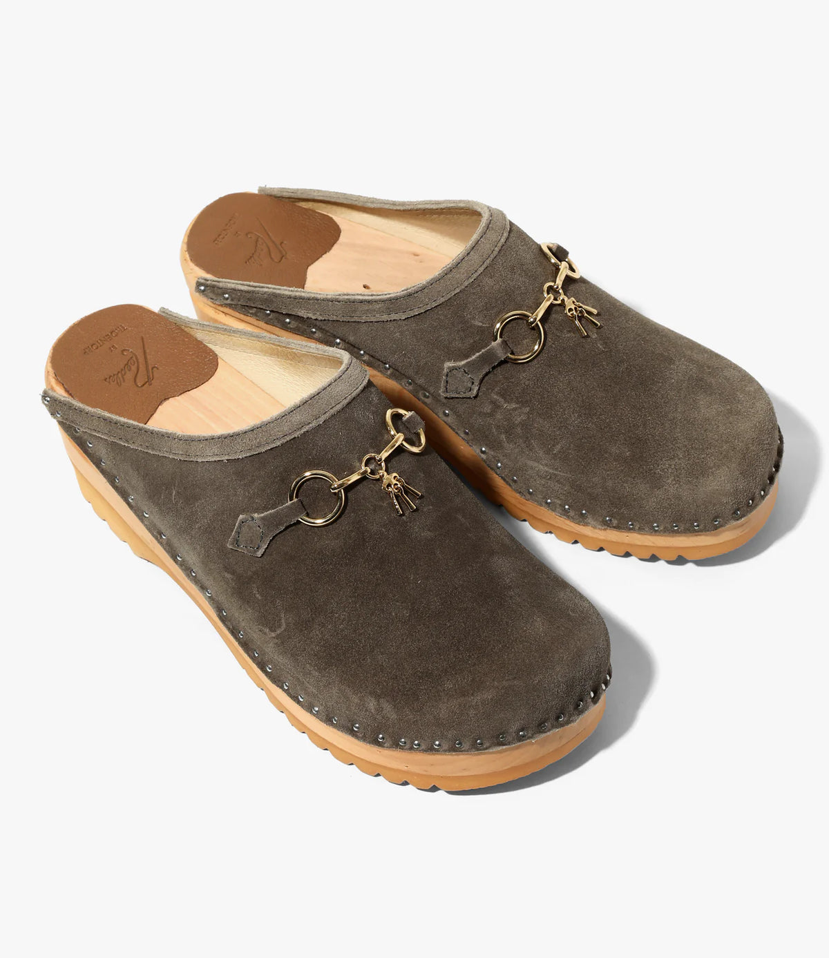 Tassel Bit 'Monet' Clog – Taupe Rough Out