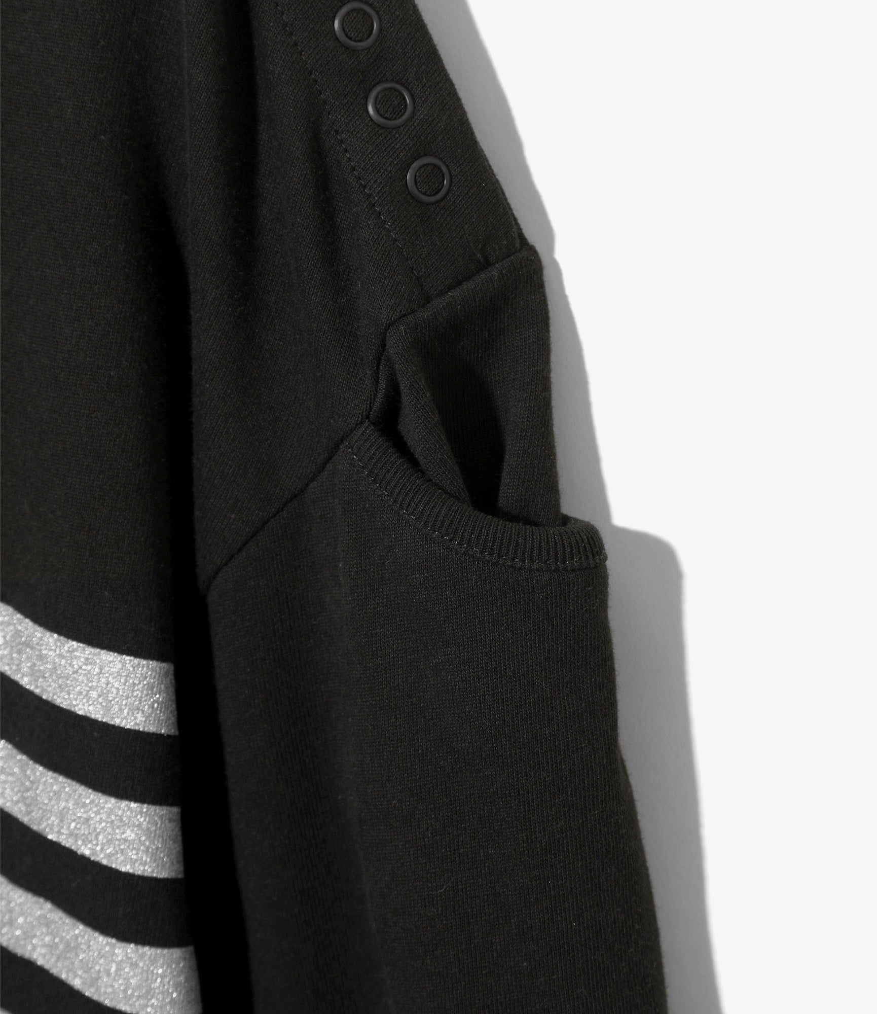 Woburn Walk Fisherman Boat Neck Shirt - Snap Shoulder - Black/ Metallic Stripe – Woburn Walk – Nepenthes London