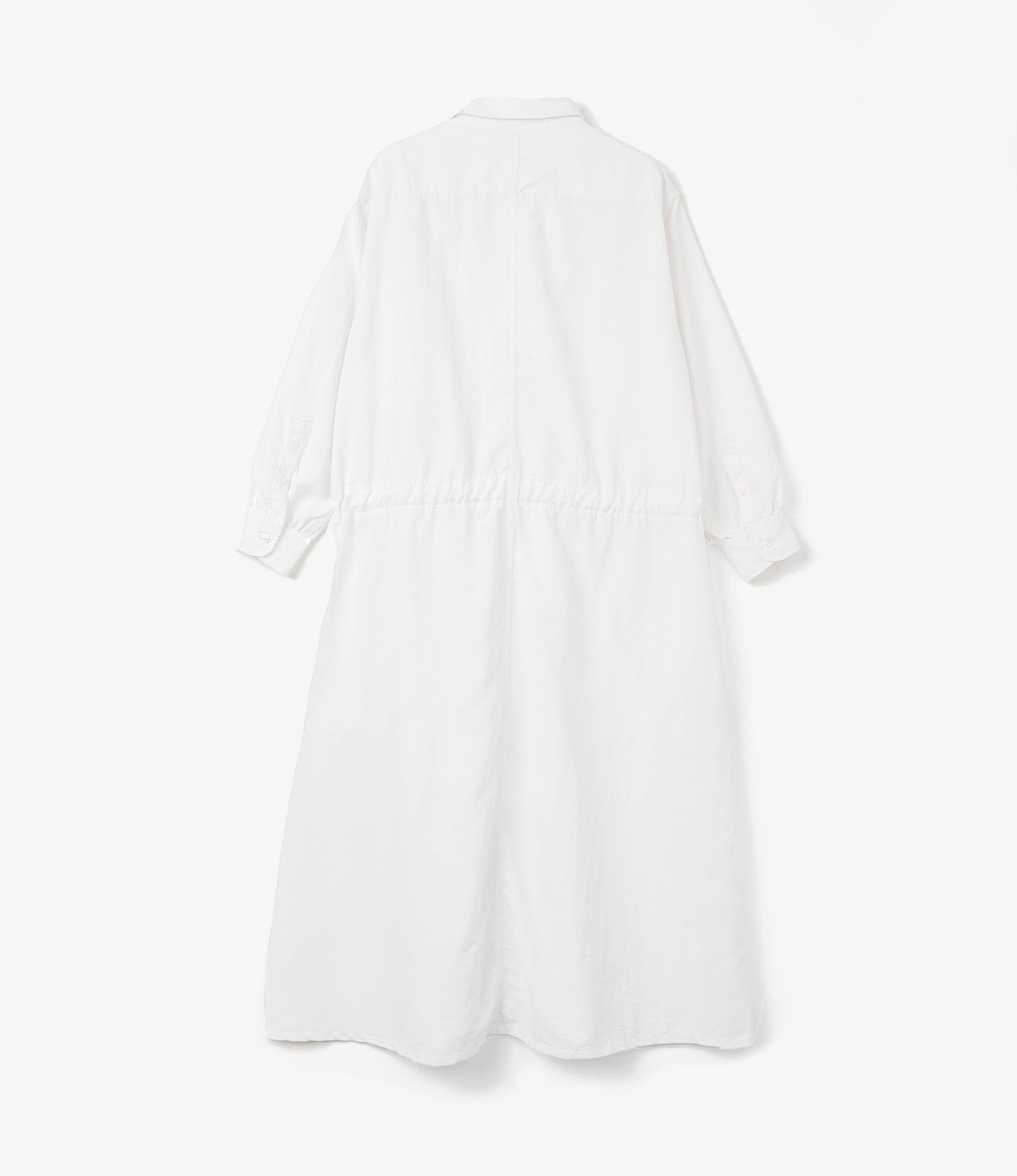 Button Down Dress – White 4-Ply Nylon Taslan