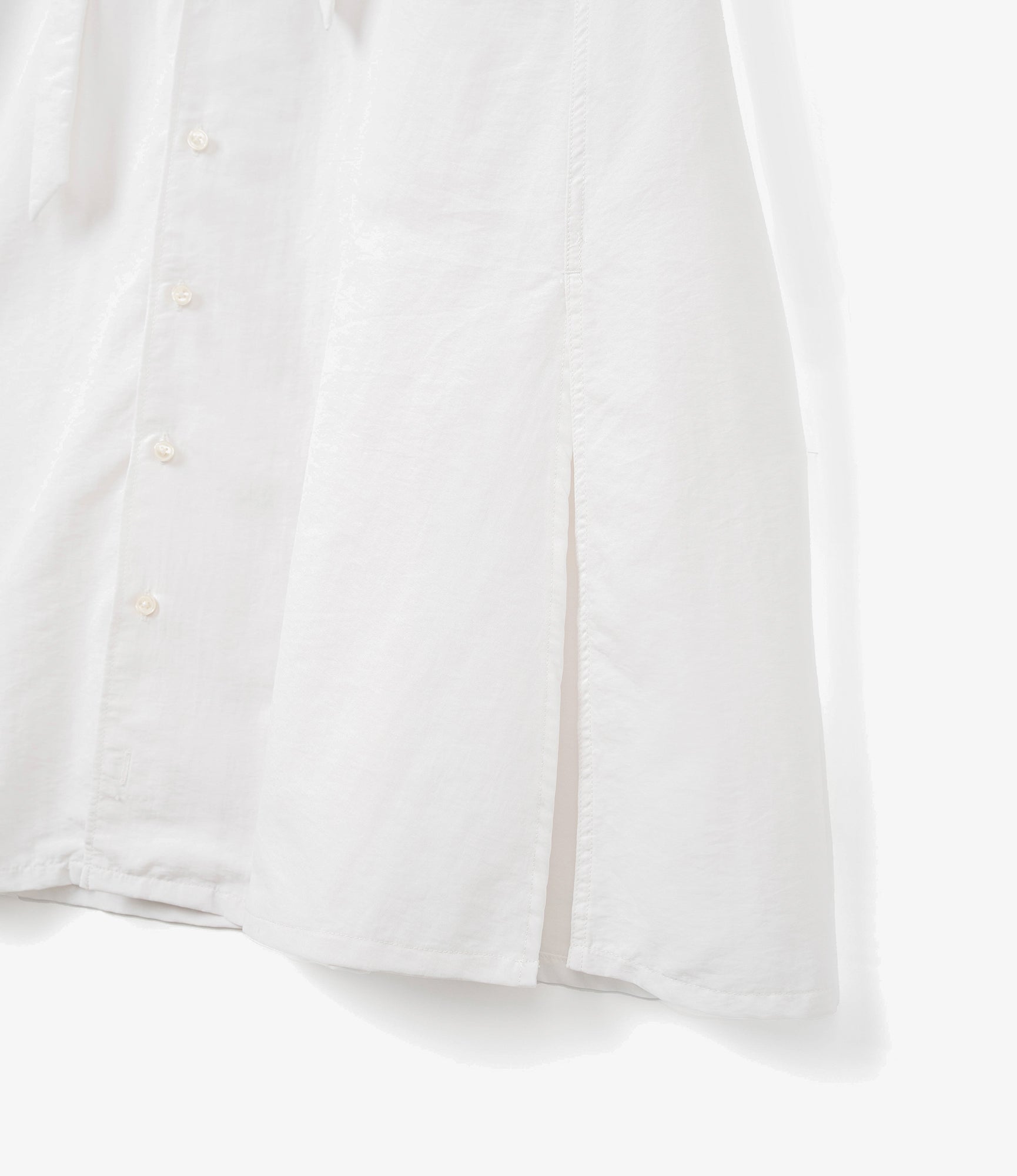 Button Down Dress – White 4-Ply Nylon Taslan
