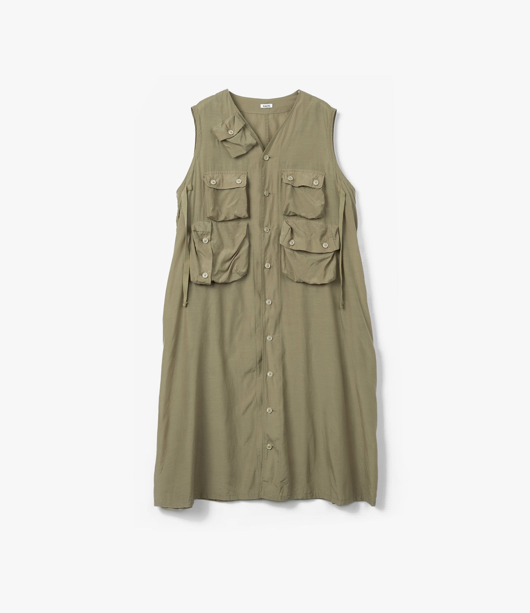 C-1 Dress – Khaki Sheer Cupro
