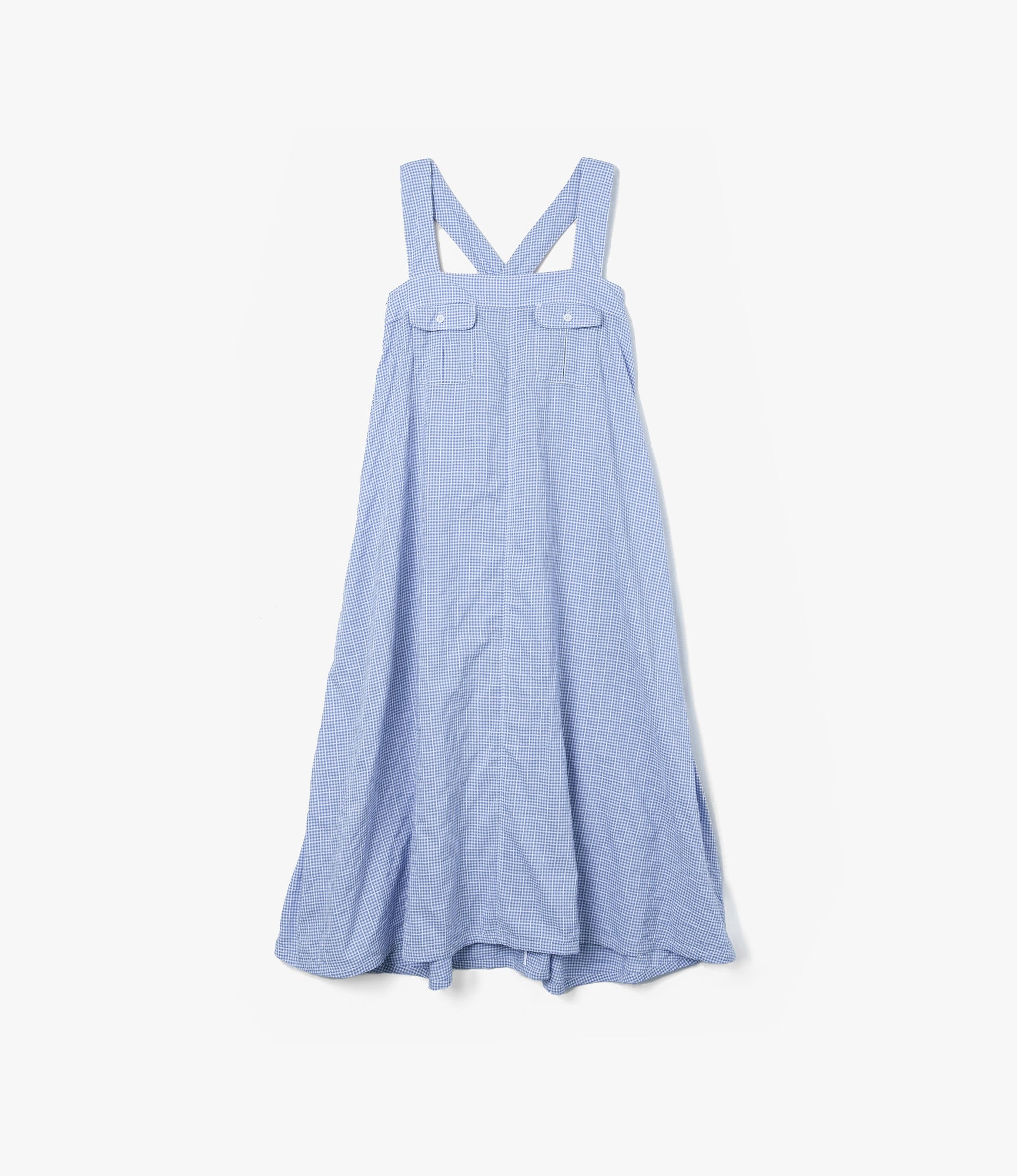 Cinch Dress – Light Blue Windowpane Gingham