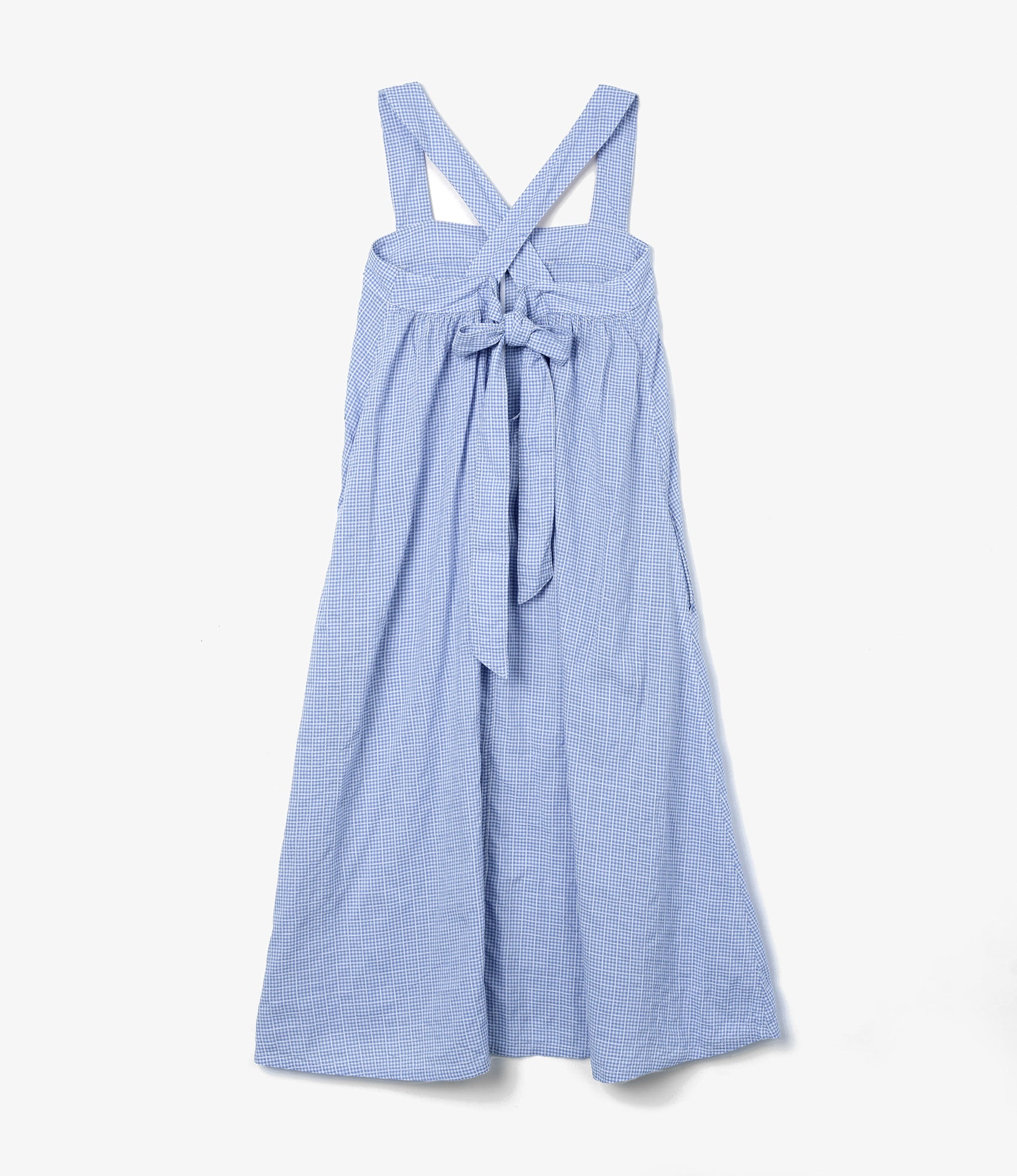 Cinch Dress – Light Blue Windowpane Gingham