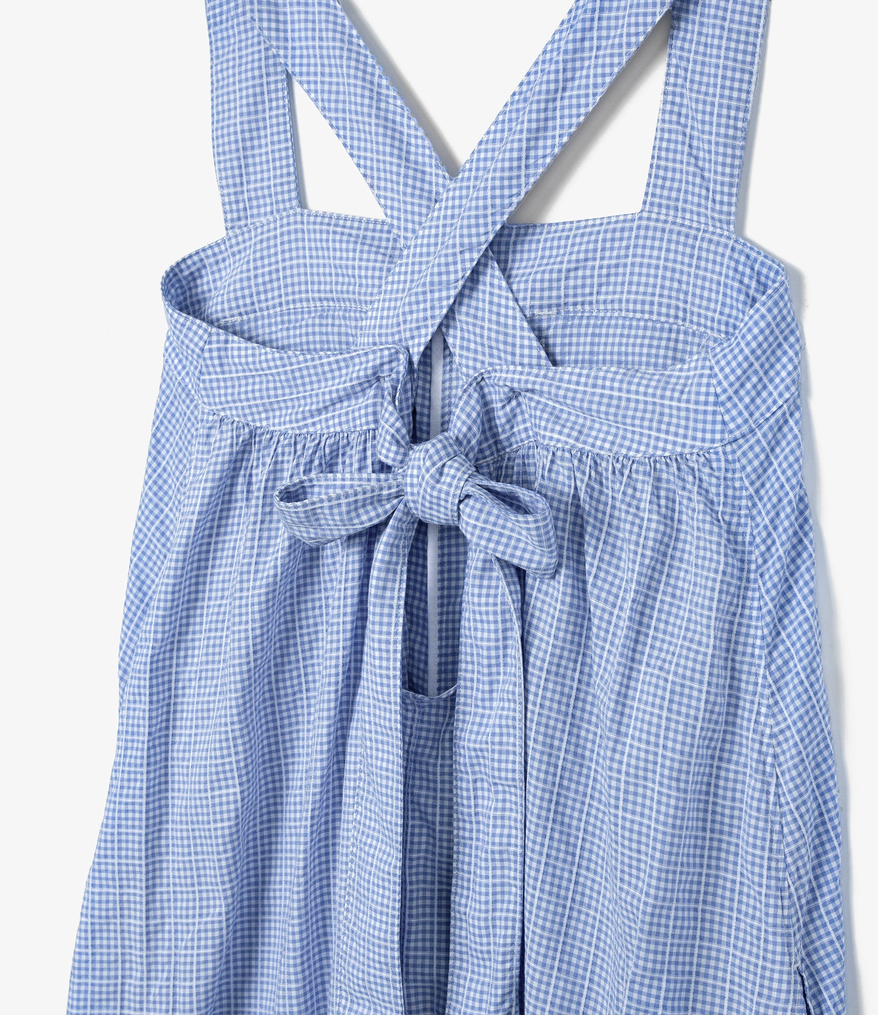 Cinch Dress – Light Blue Windowpane Gingham