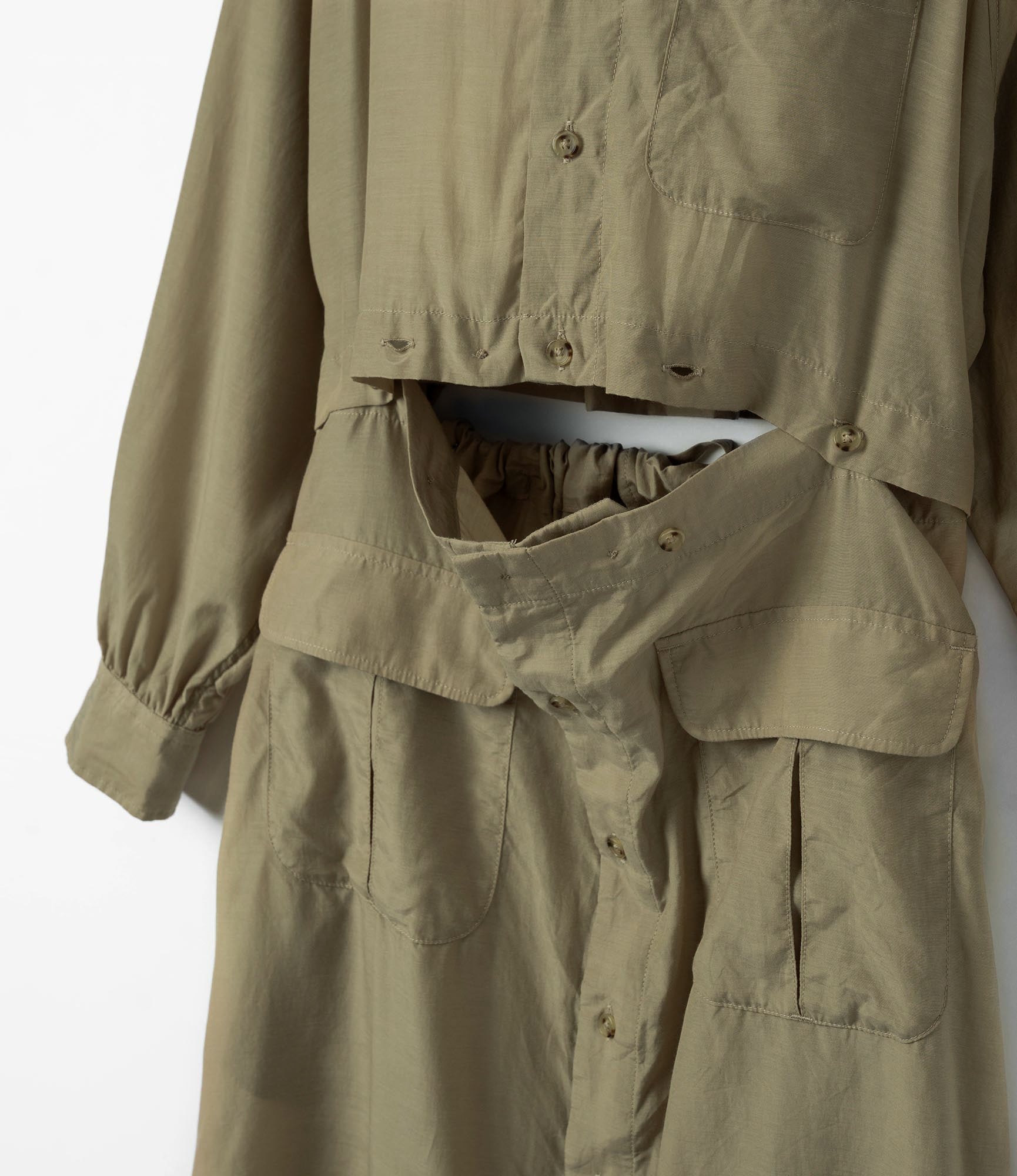 Shifting Dress – Khaki Sheer Cupro