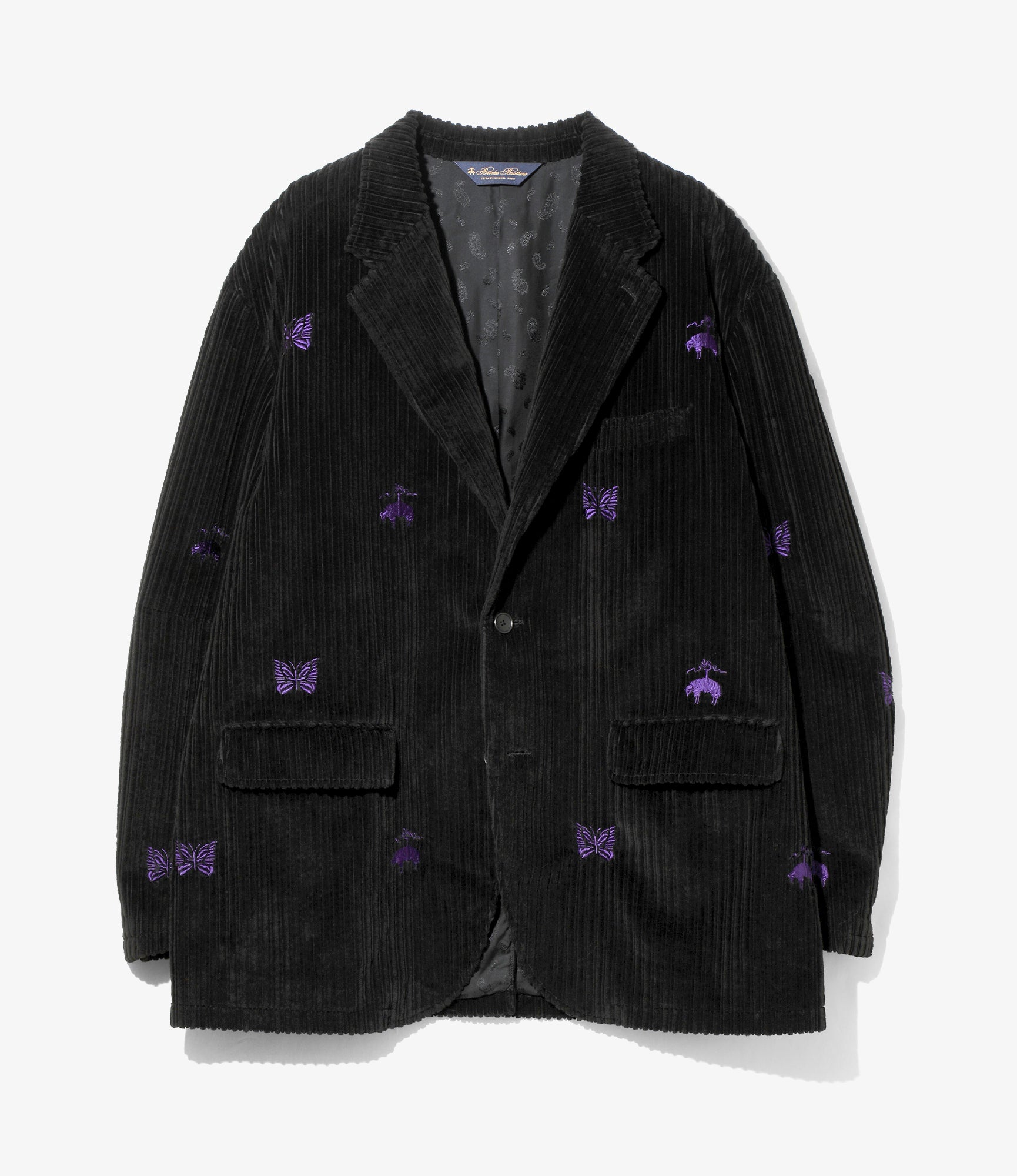 3B Sack Jacket - Black Embroidered Corduroy