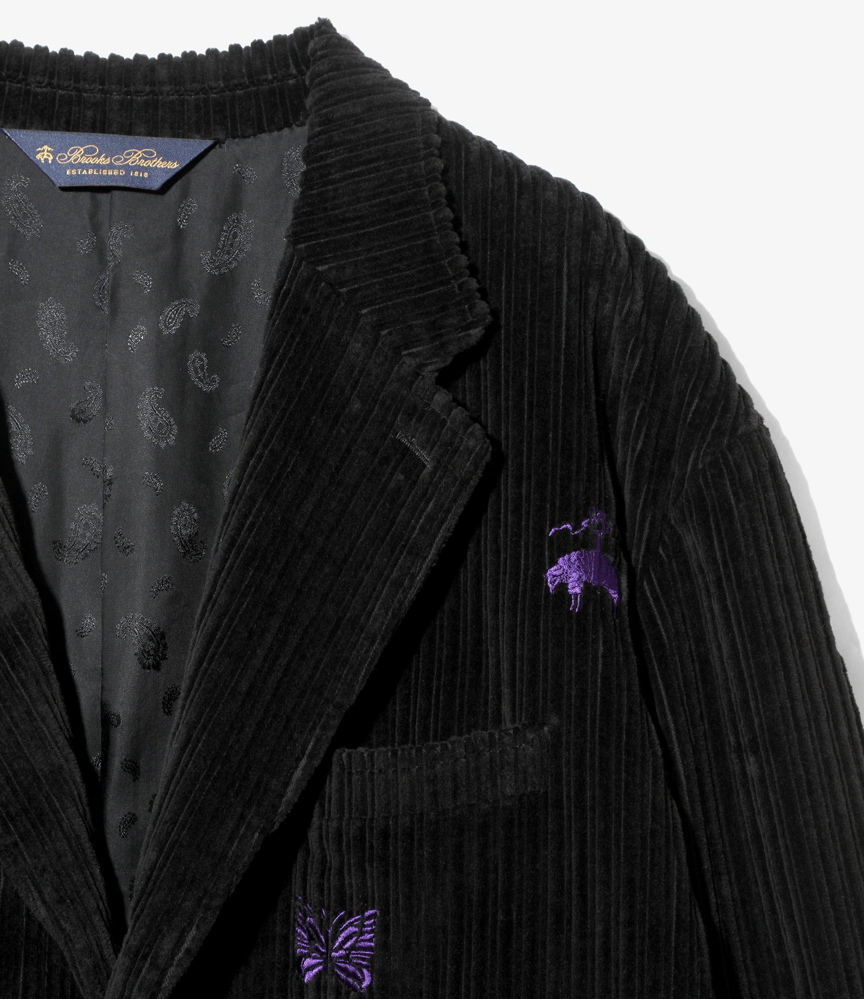 3B Sack Jacket - Black Embroidered Corduroy