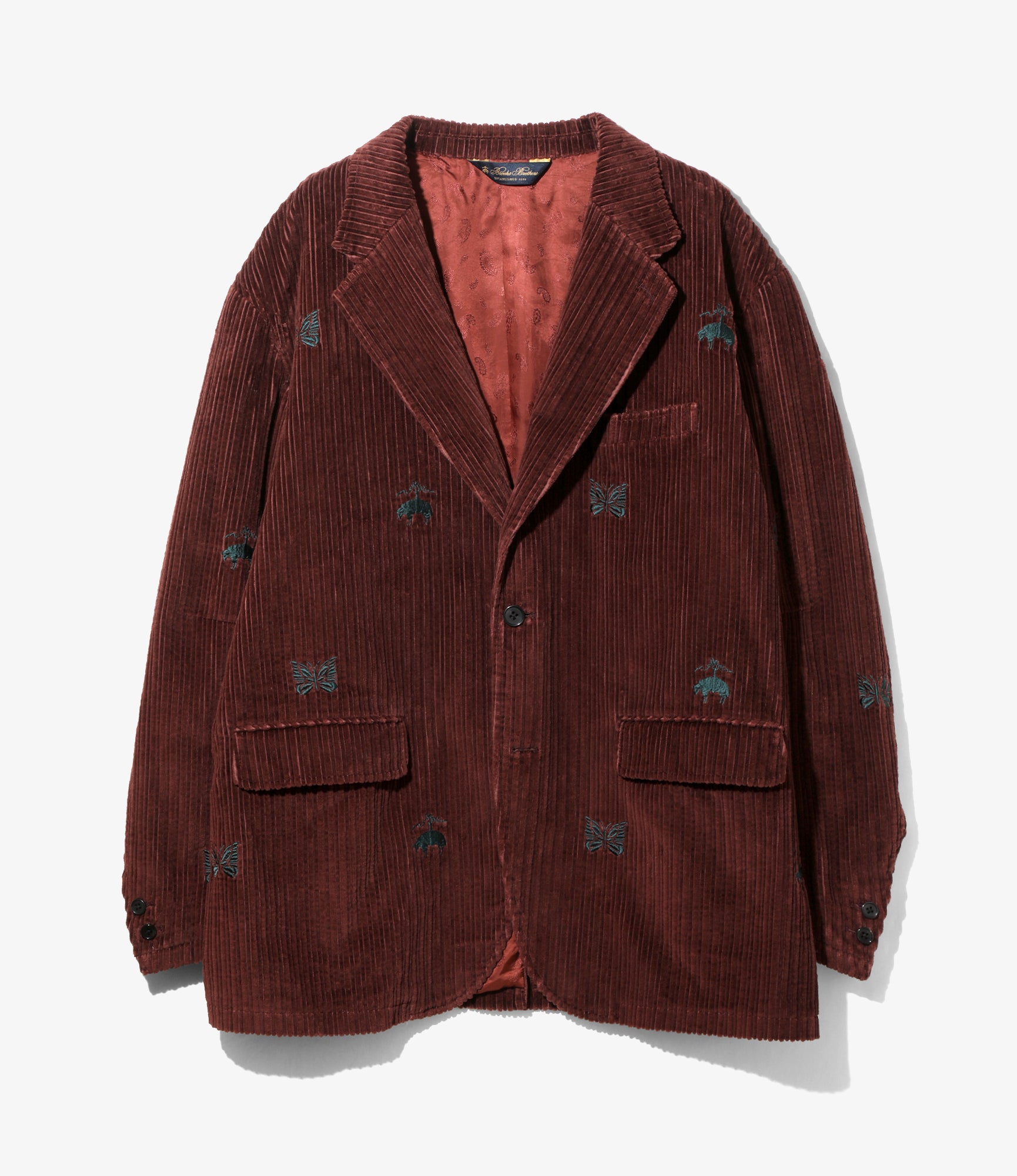 3B Sack Jacket - Bordeaux Embroidered Corduroy