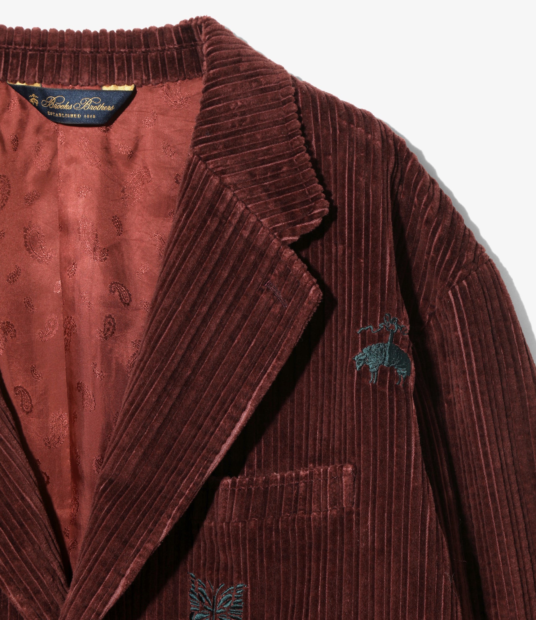 3B Sack Jacket - Bordeaux Embroidered Corduroy