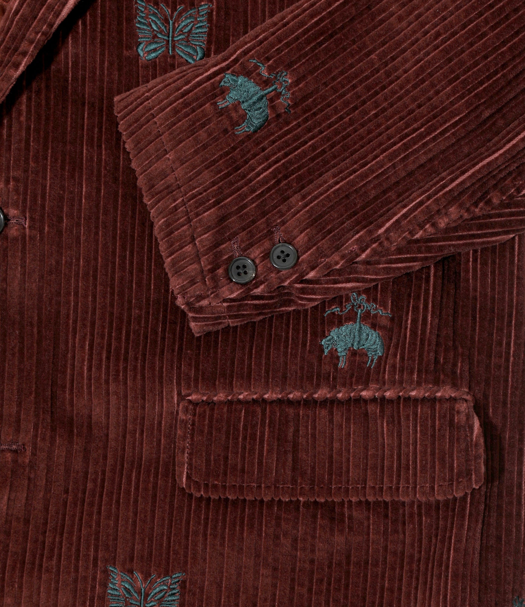 3B Sack Jacket - Bordeaux Embroidered Corduroy