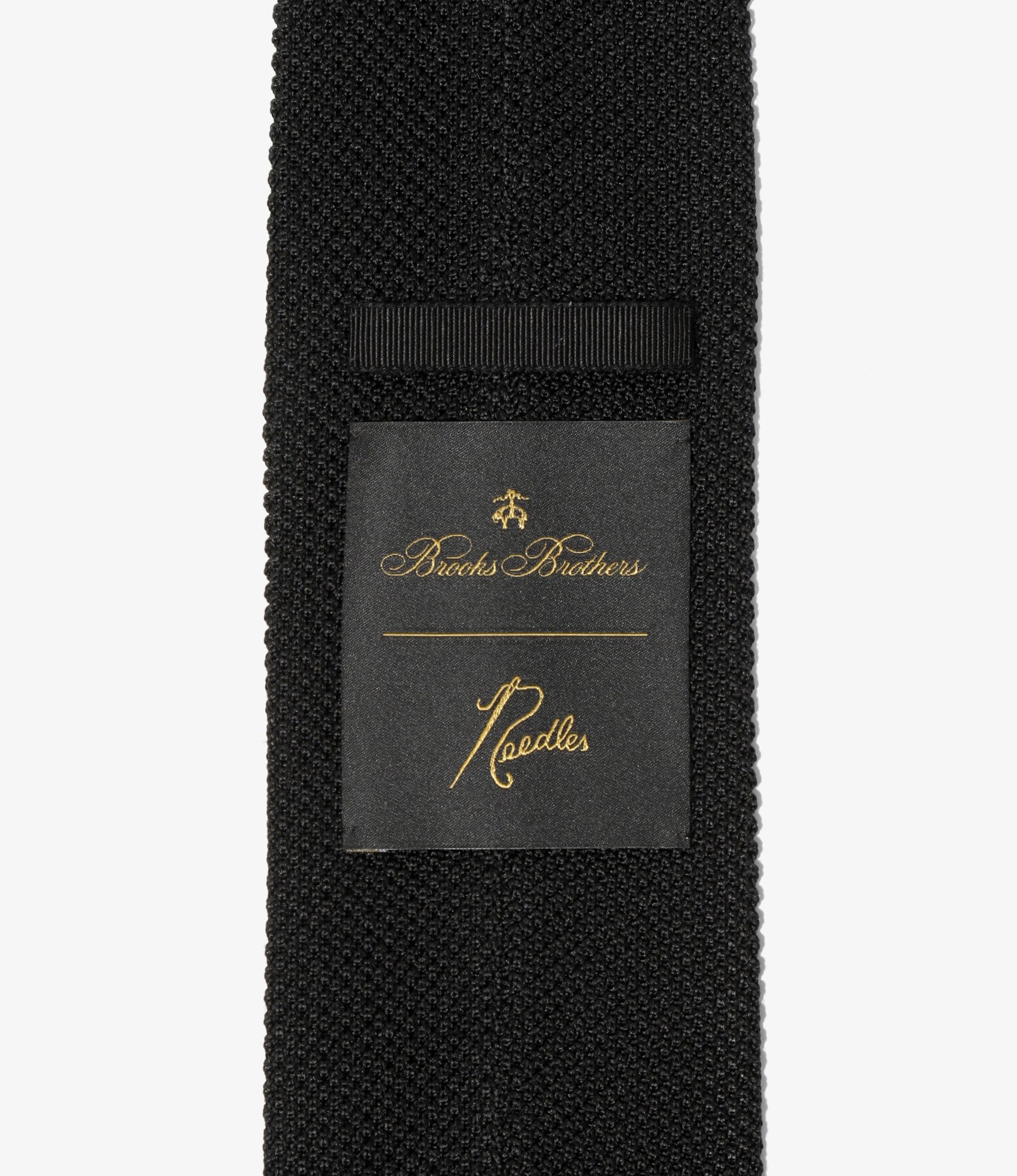 Embroidered Silk Knit Tie – Black