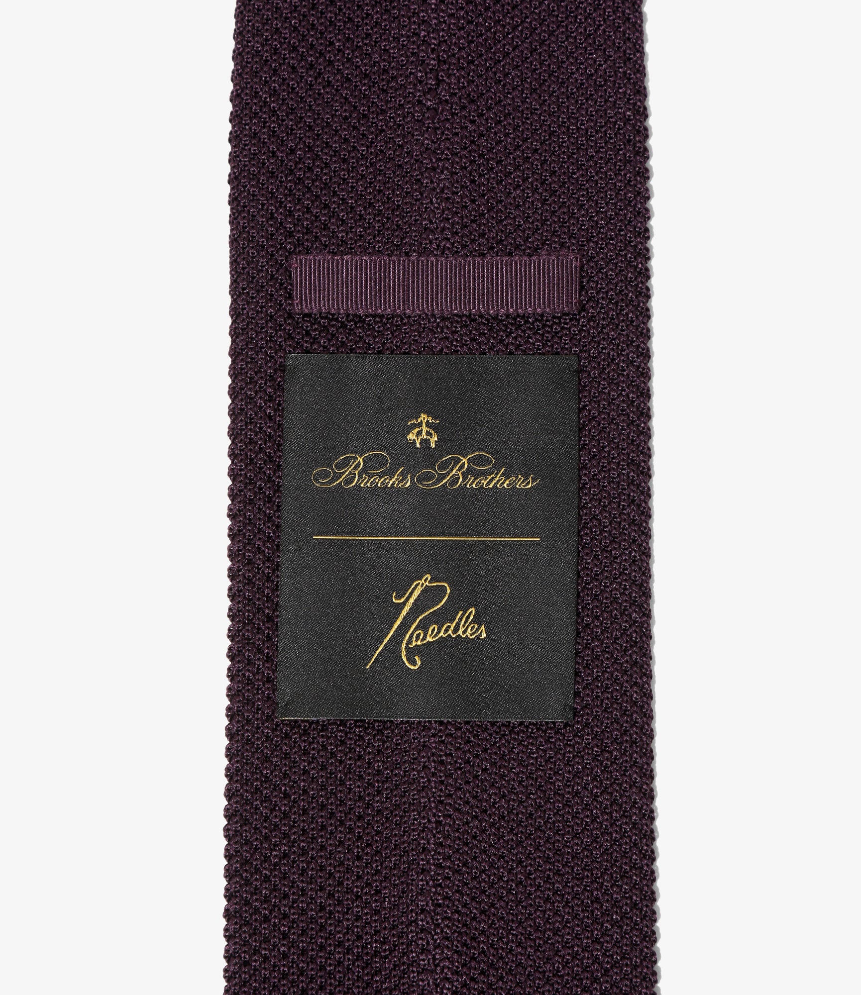 Embroidered Silk Knit Tie – Purple