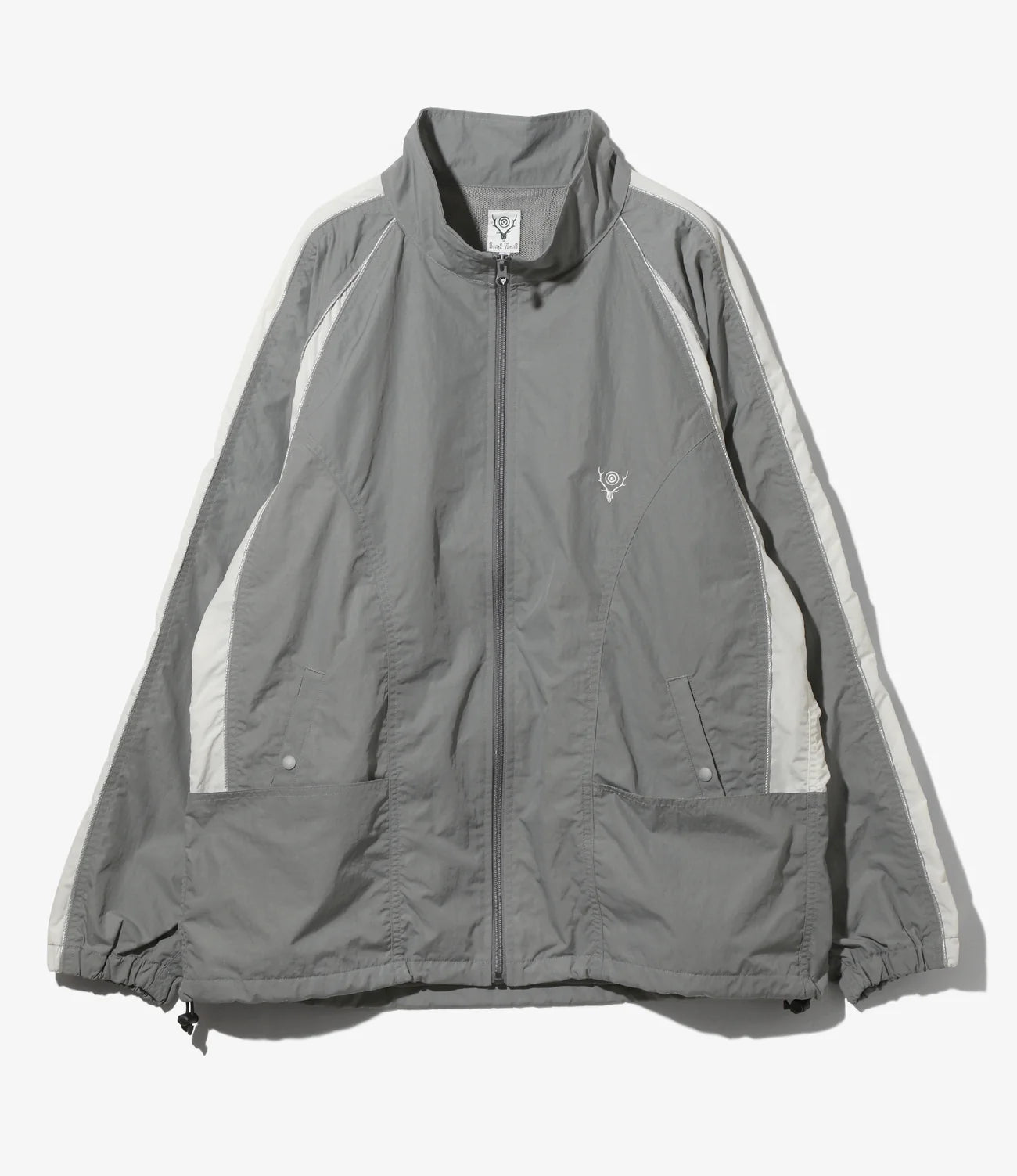 Warm Up Jacket – Grey Nylon Tussah