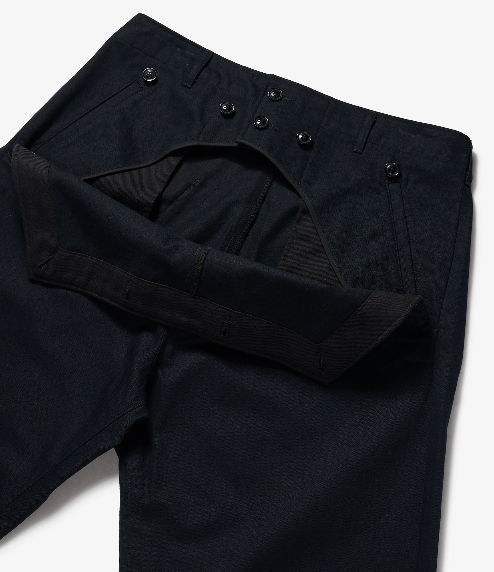 Engineered Garments Nepenthes SP Sailor Pant - Black Cotton Herringbone Twill