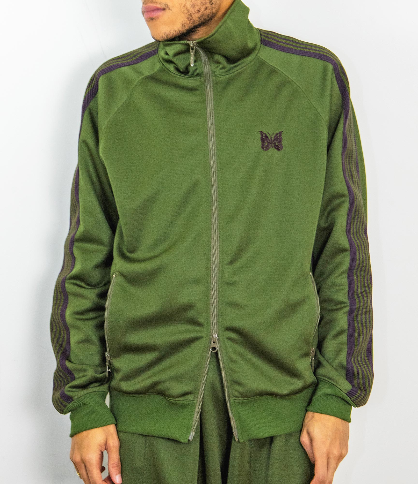 Needles Track Jacket - Poly Smooth - Olive – Needles – Nepenthes London