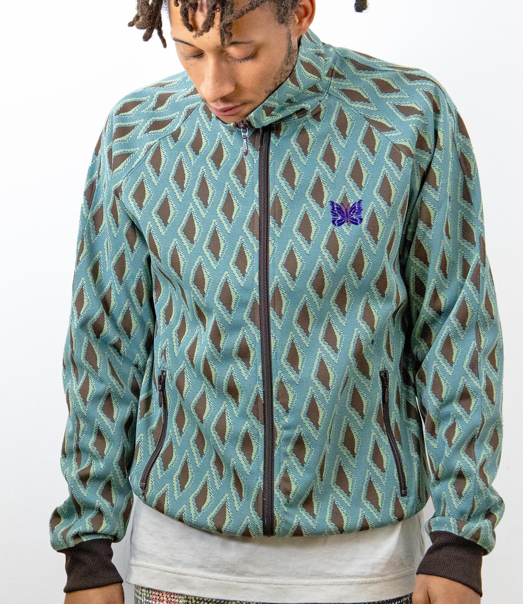 Needles Track Jacket - Poly Jq - Turquoise | Nepenthes London