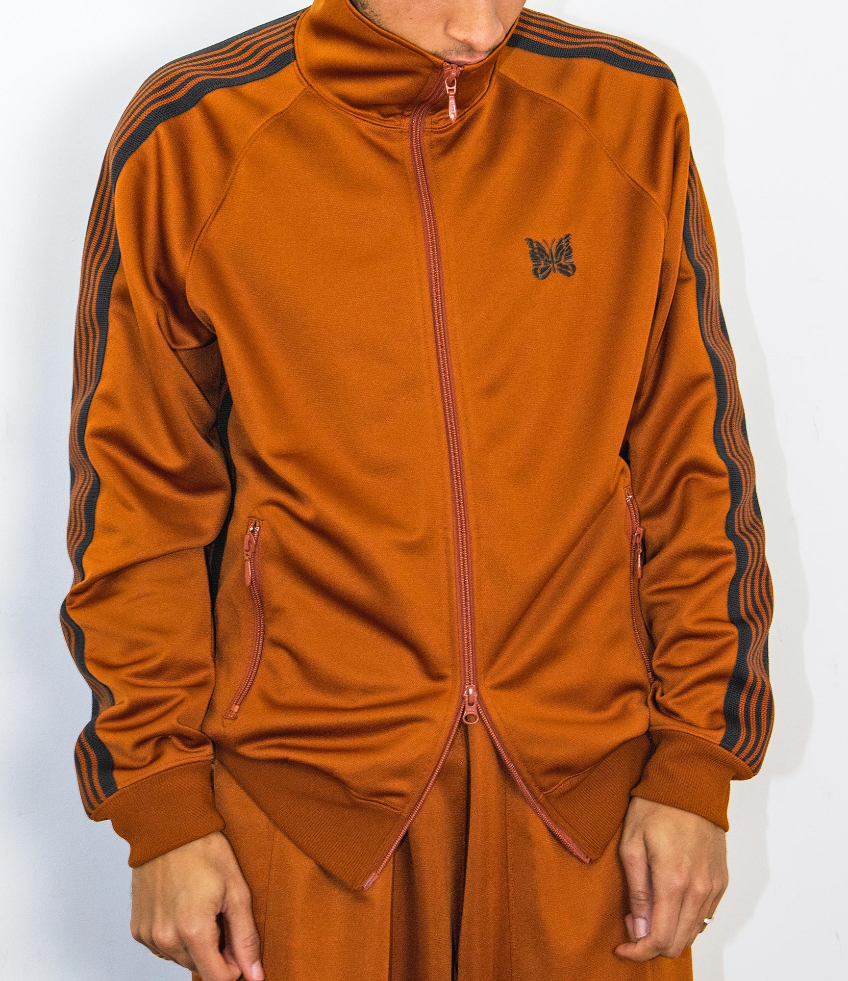 Needles Track Jacket - Poly Smooth - Rust | Nepenthes London