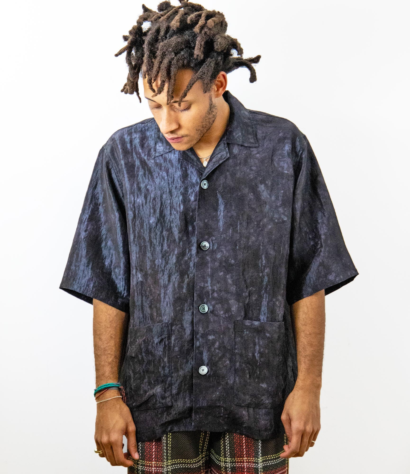 Needles Cabana Shirt - R/N Bright Cloth / Uneven Dye - Charcoal