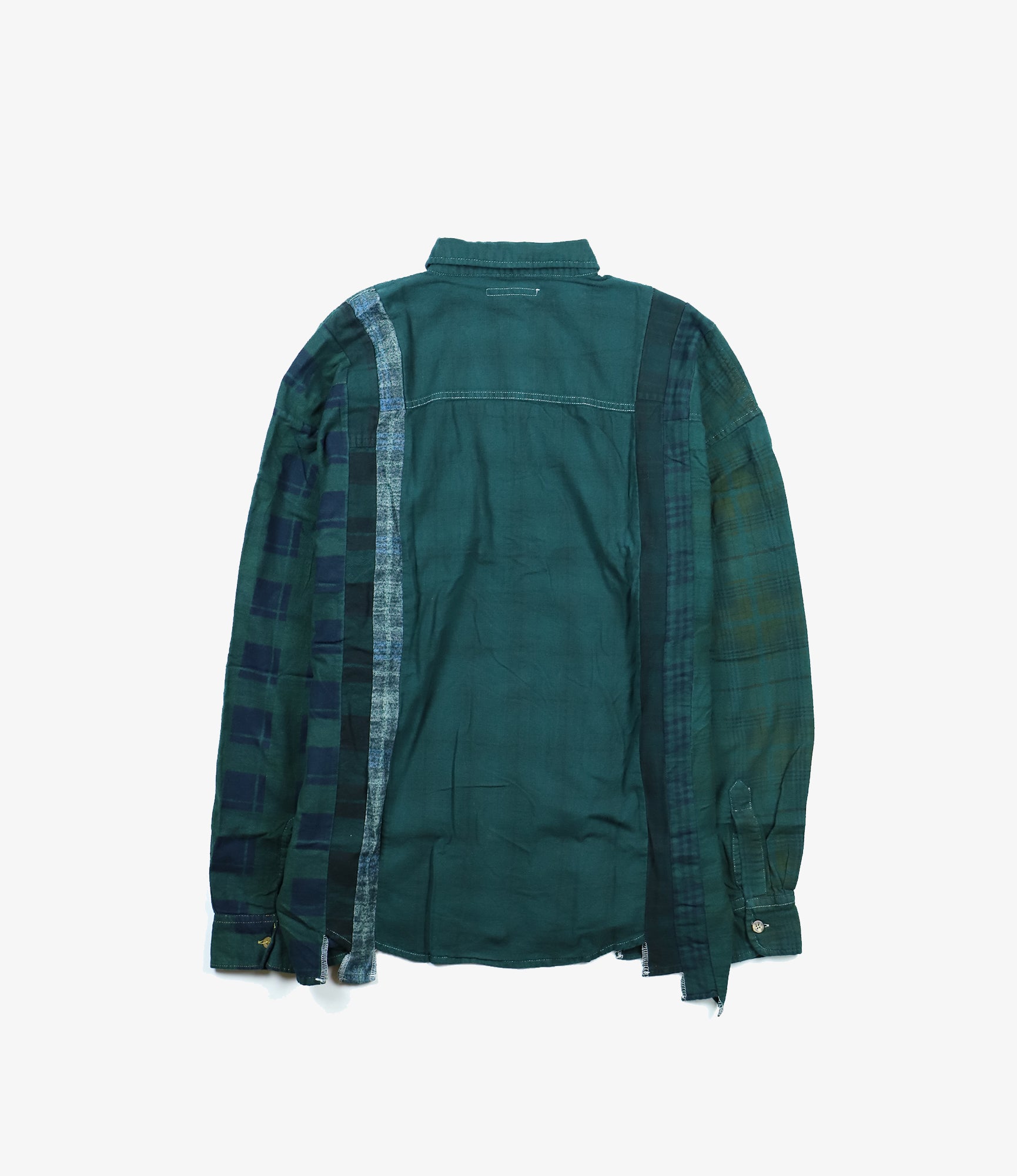Rebuild by Needles Flannel Shirt - 7 Cuts Wide / Over Dye - Green
