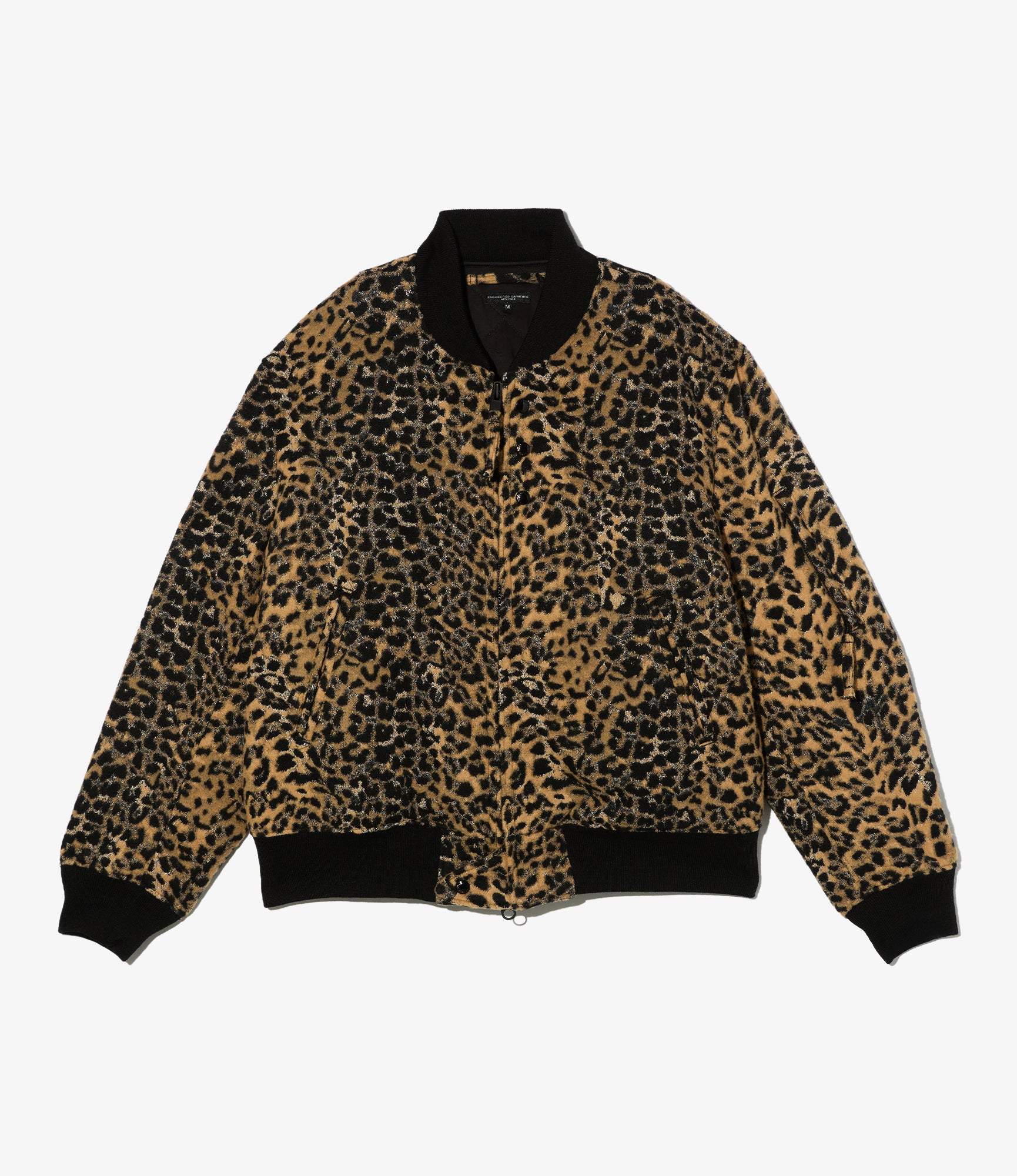 Aviator Jacket – Brown Leopard Jacquard Wool Blend