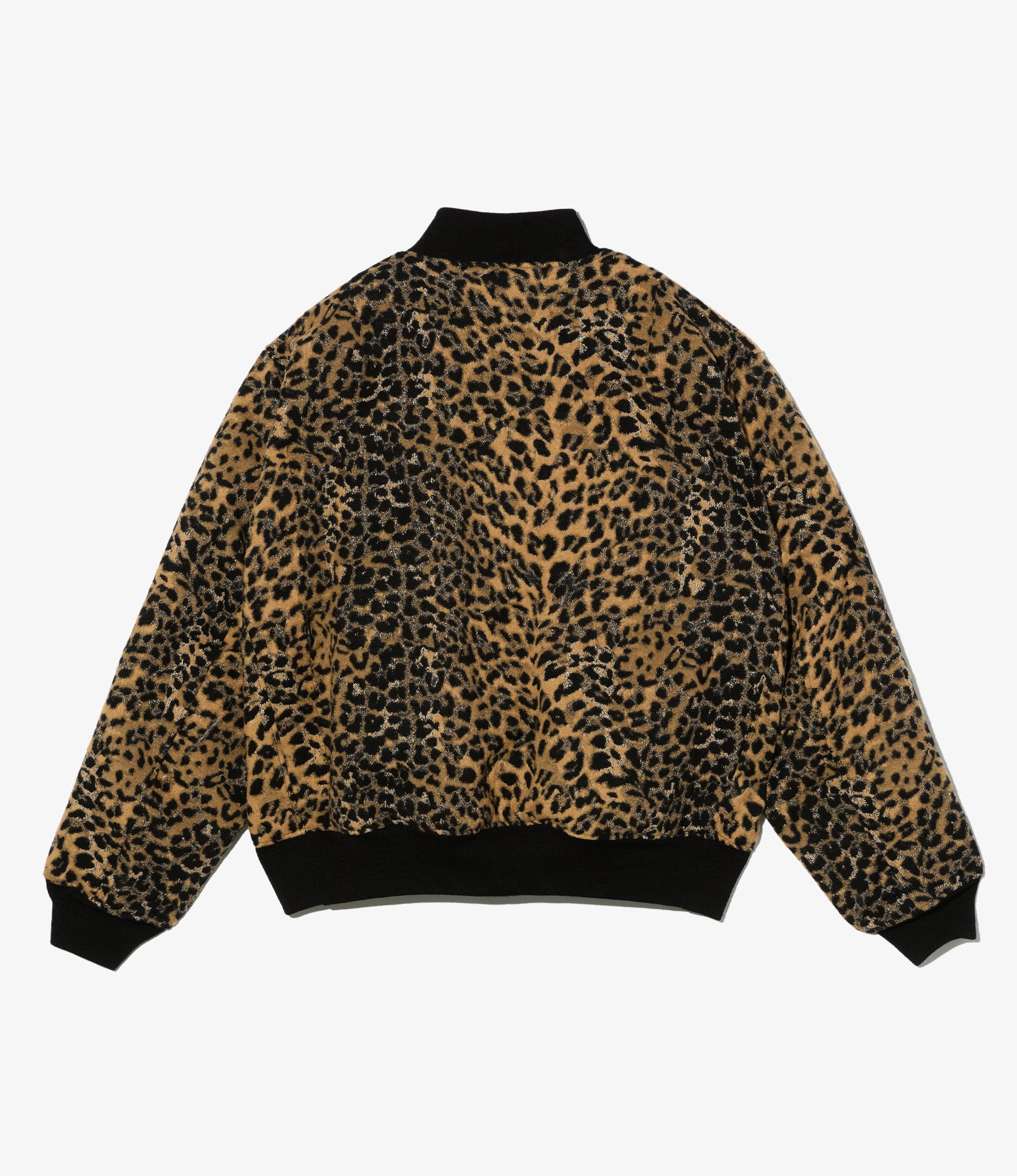 Aviator Jacket – Brown Leopard Jacquard Wool Blend