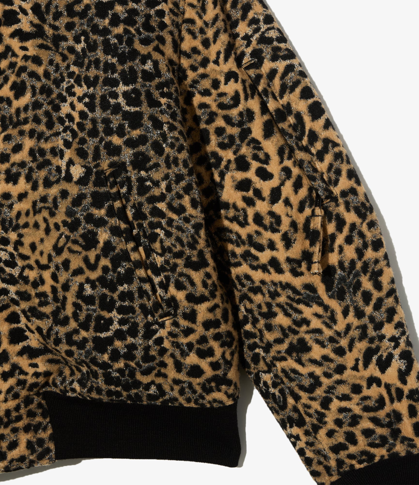 Aviator Jacket – Brown Leopard Jacquard Wool Blend