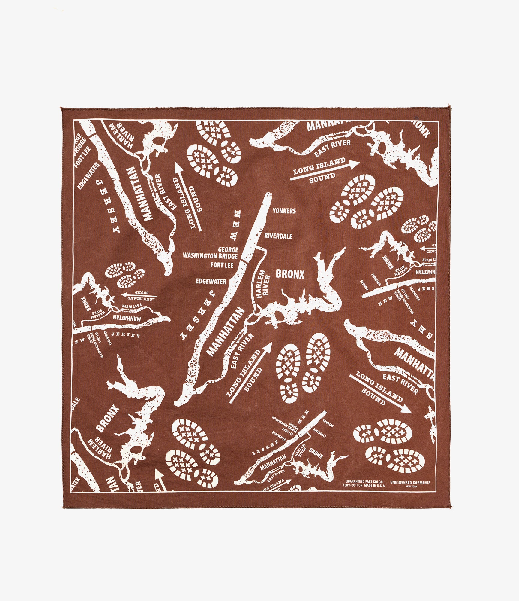 'Map' Bandana – Brown