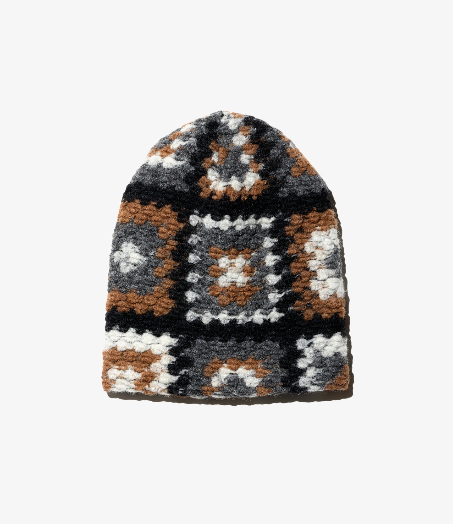 Beanie – White/Black Wool Chenille