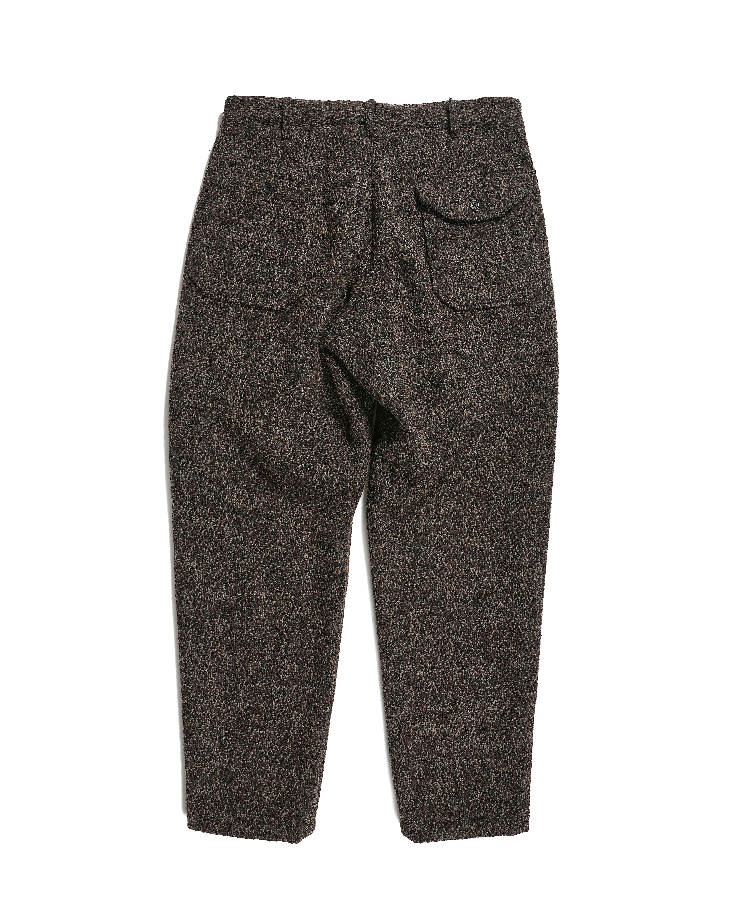 Engineered Garments Carlyle Pant - Dk Brown Polyester Wool Tweed Boucle