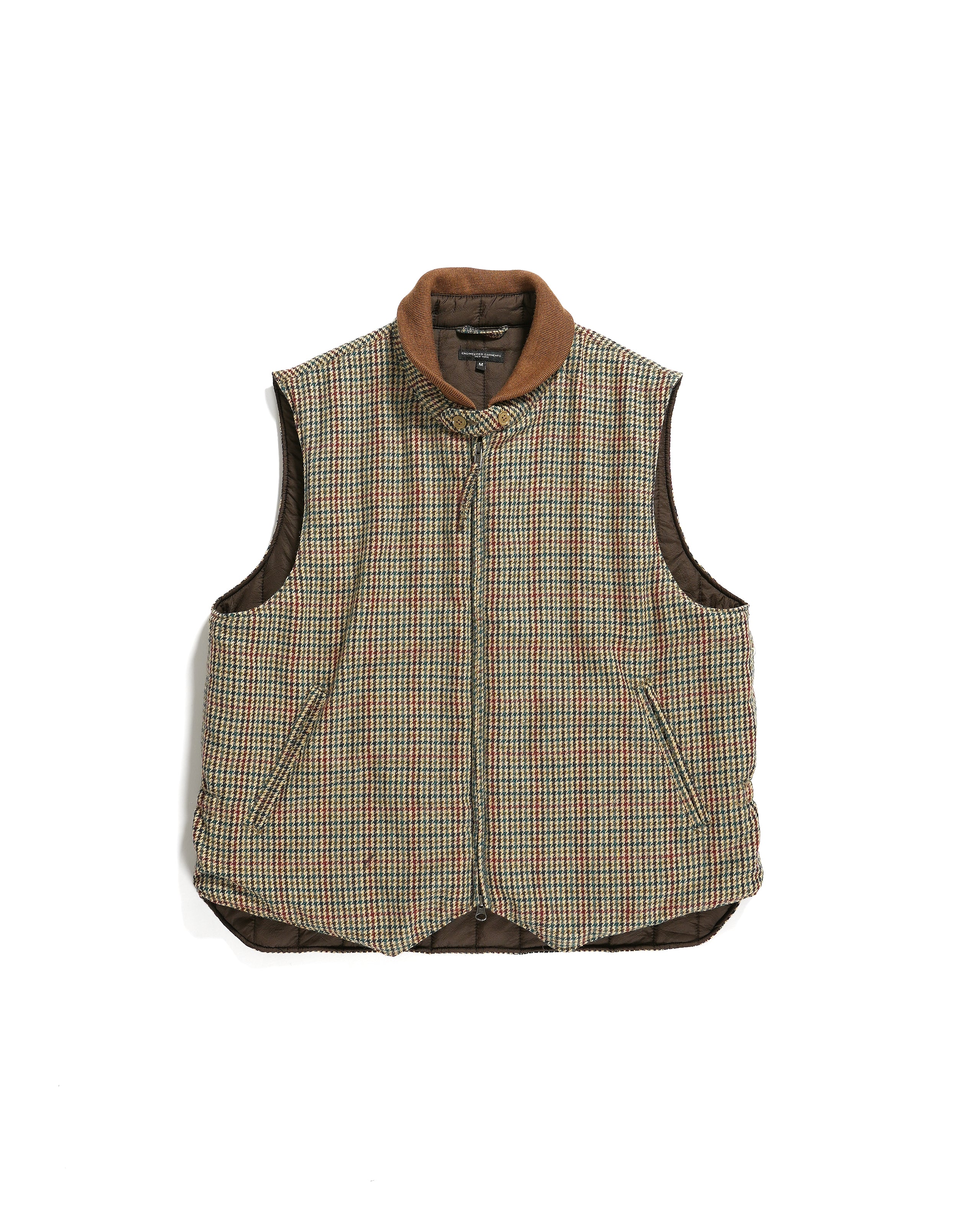 Engineered Garments LL Vest - Khaki Acrylic Wool Gunclub Check