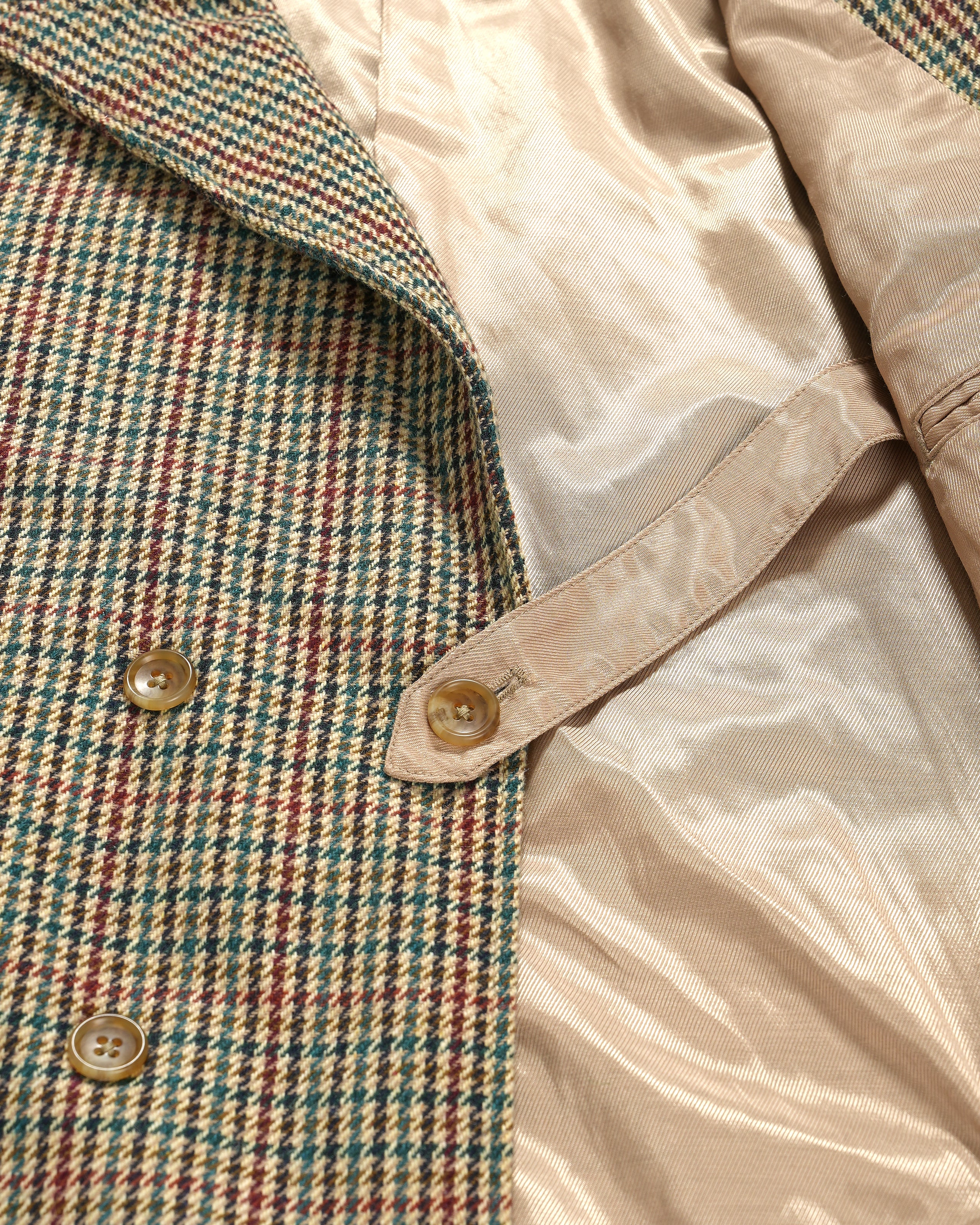 Engineered Garments DB Jacket - Khaki Acrylic Wool Gunclub Check