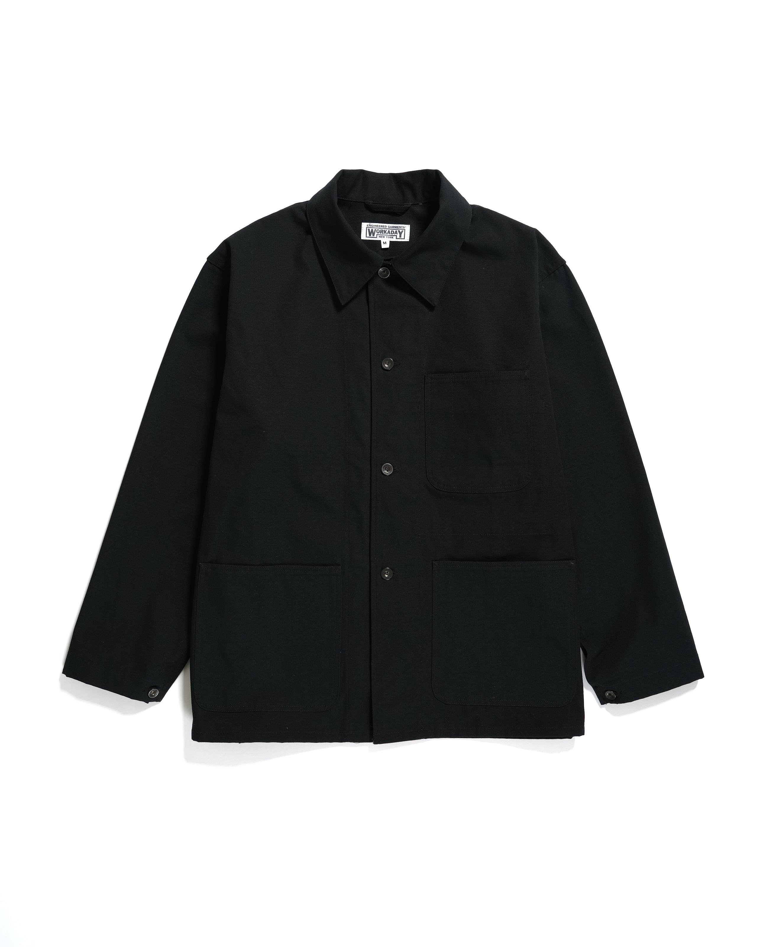 Engineered Garments Workaday Utility Jacket - Black Heavyweight Cotton Ripstop