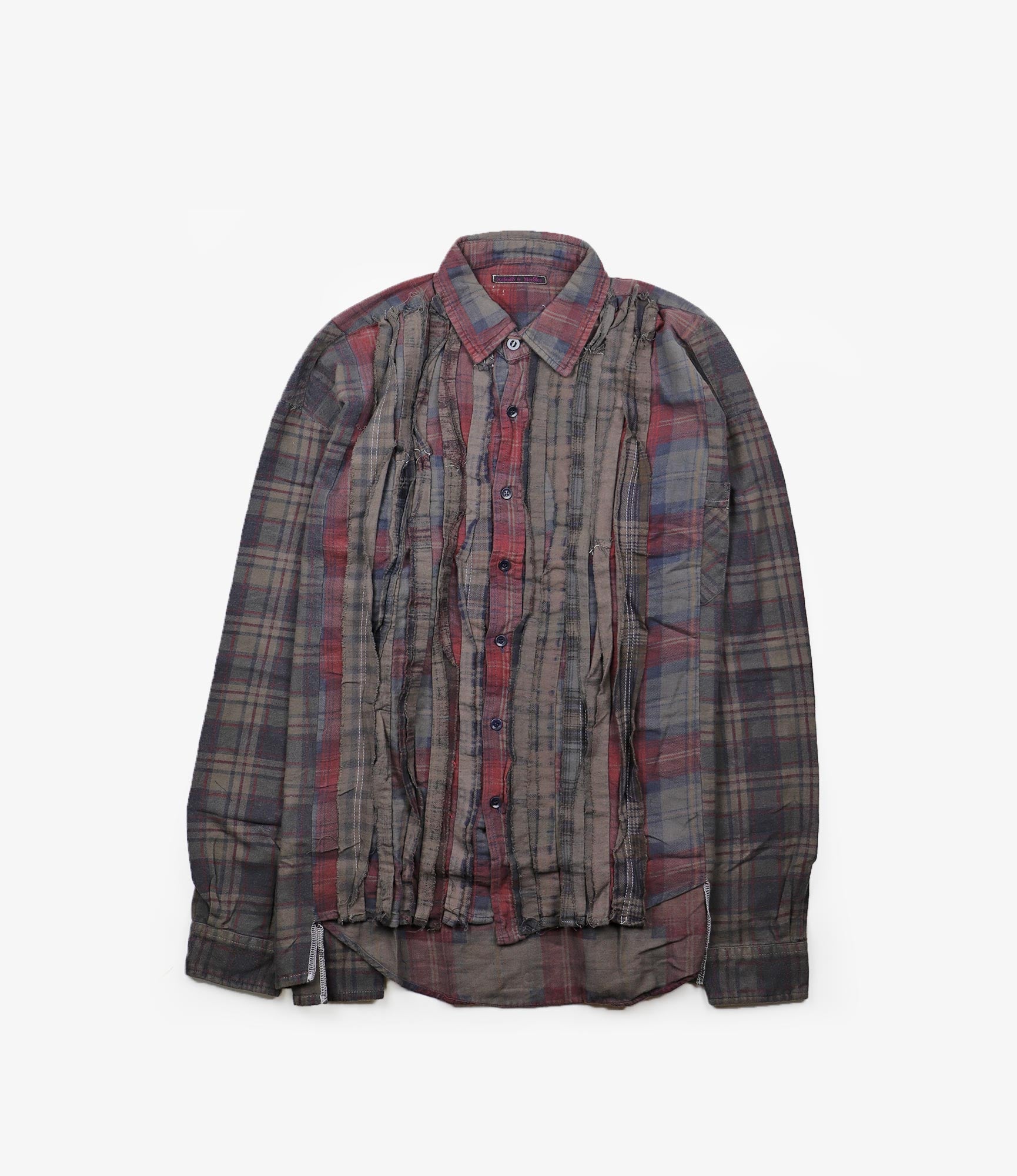 Flannel Shirt - Ribbon Wide Shirt / Over Dye - Brown