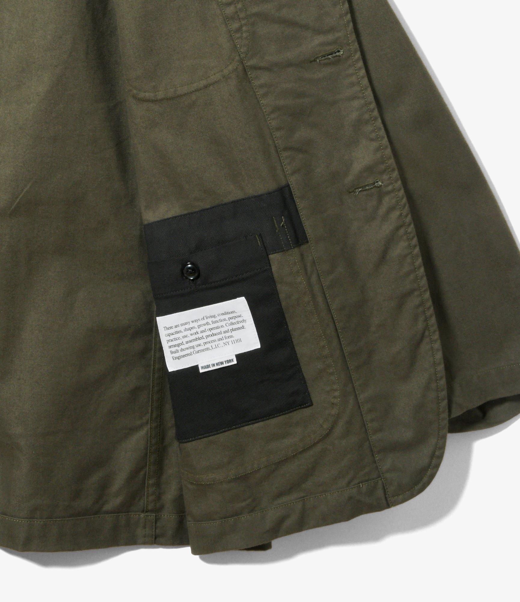 Bedford Jacket – Olive Cotton Brushed Herringbone