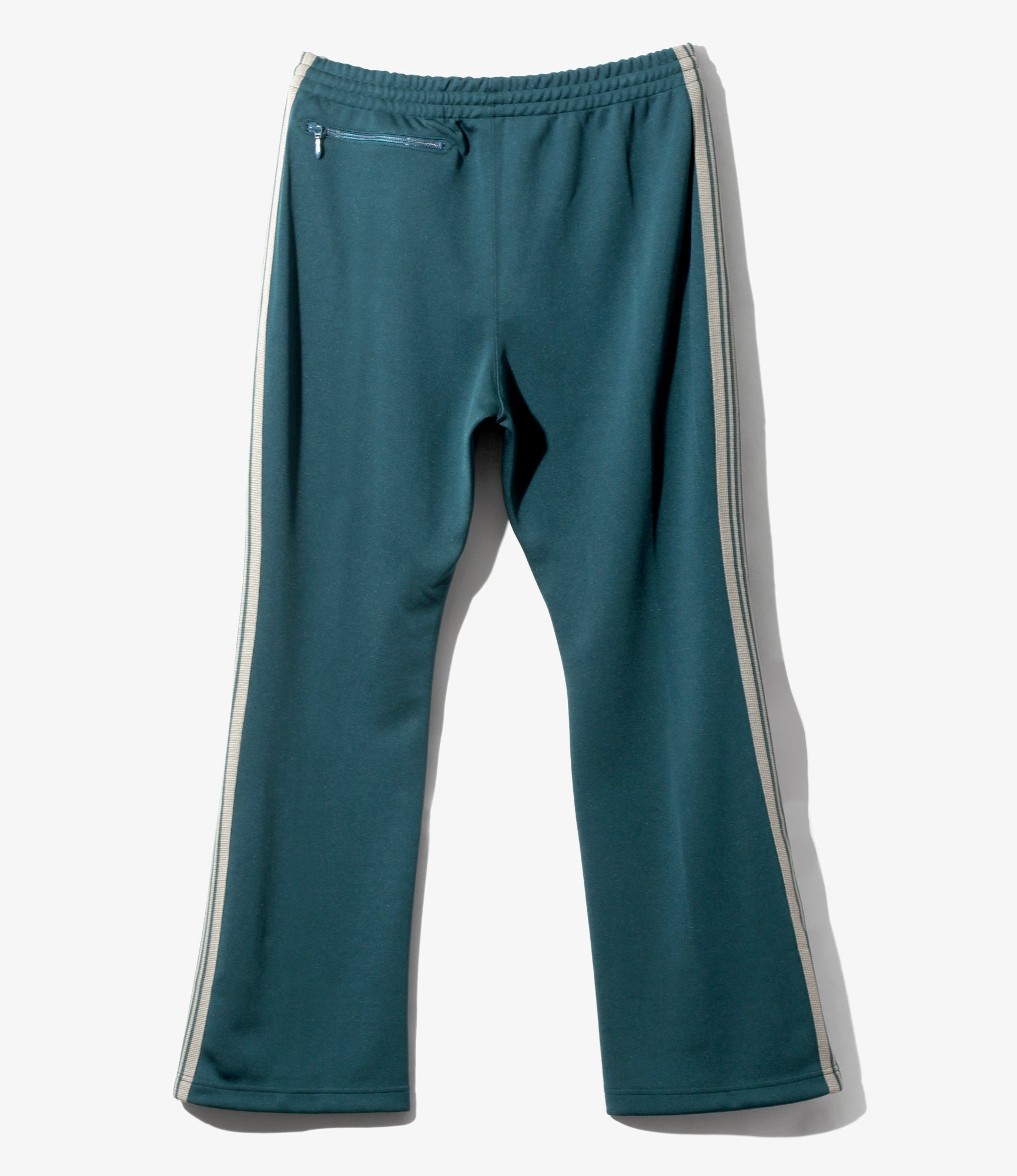 Boot-Cut Track Pant – Green Smooth Polyester