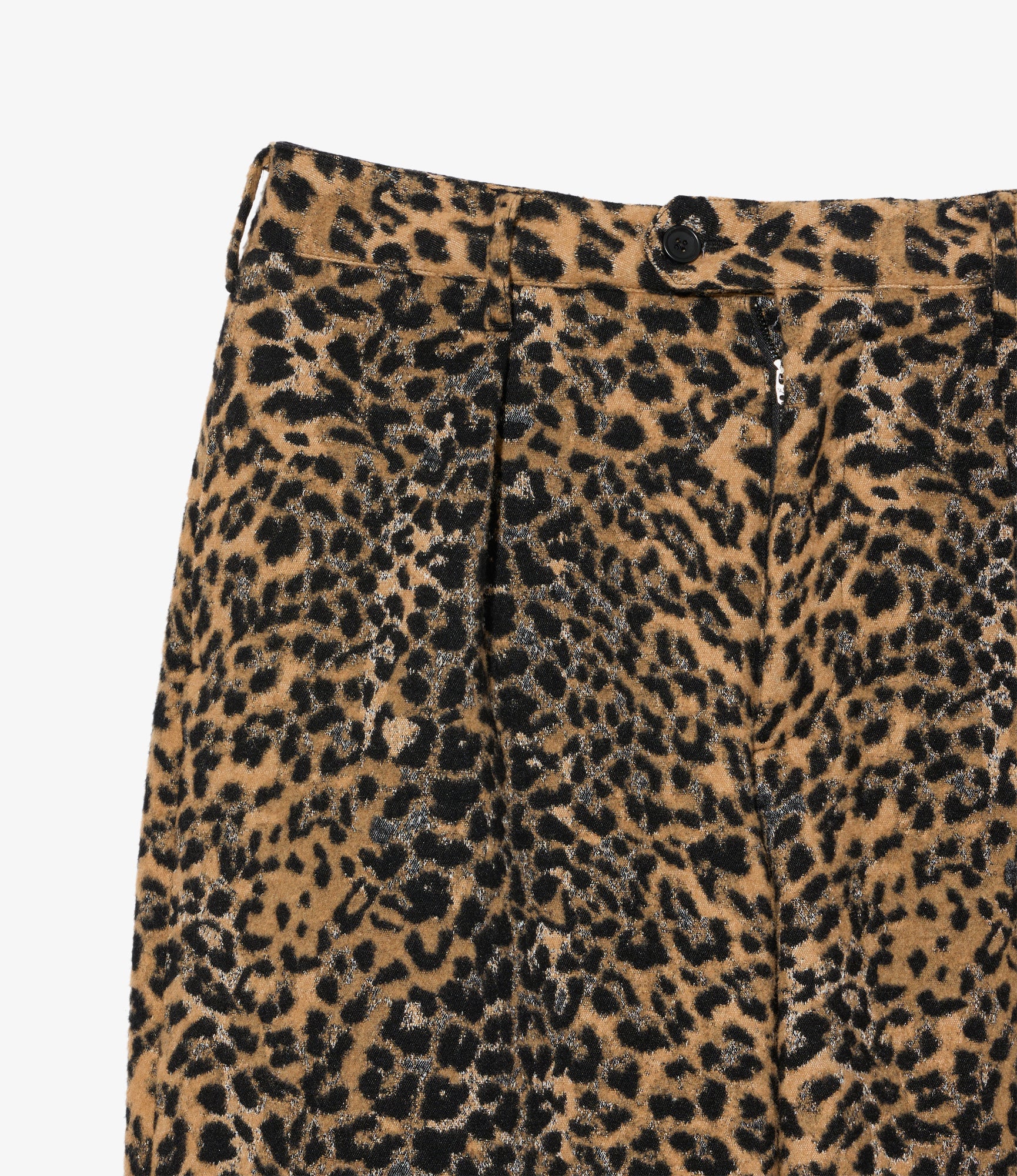 Carlyle Pant – Brown Leopard Jacquard Wool Blend