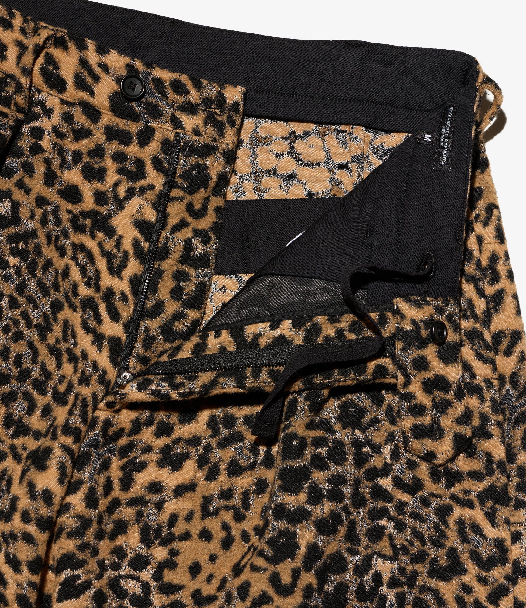 Carlyle Pant – Brown Leopard Jacquard Wool Blend