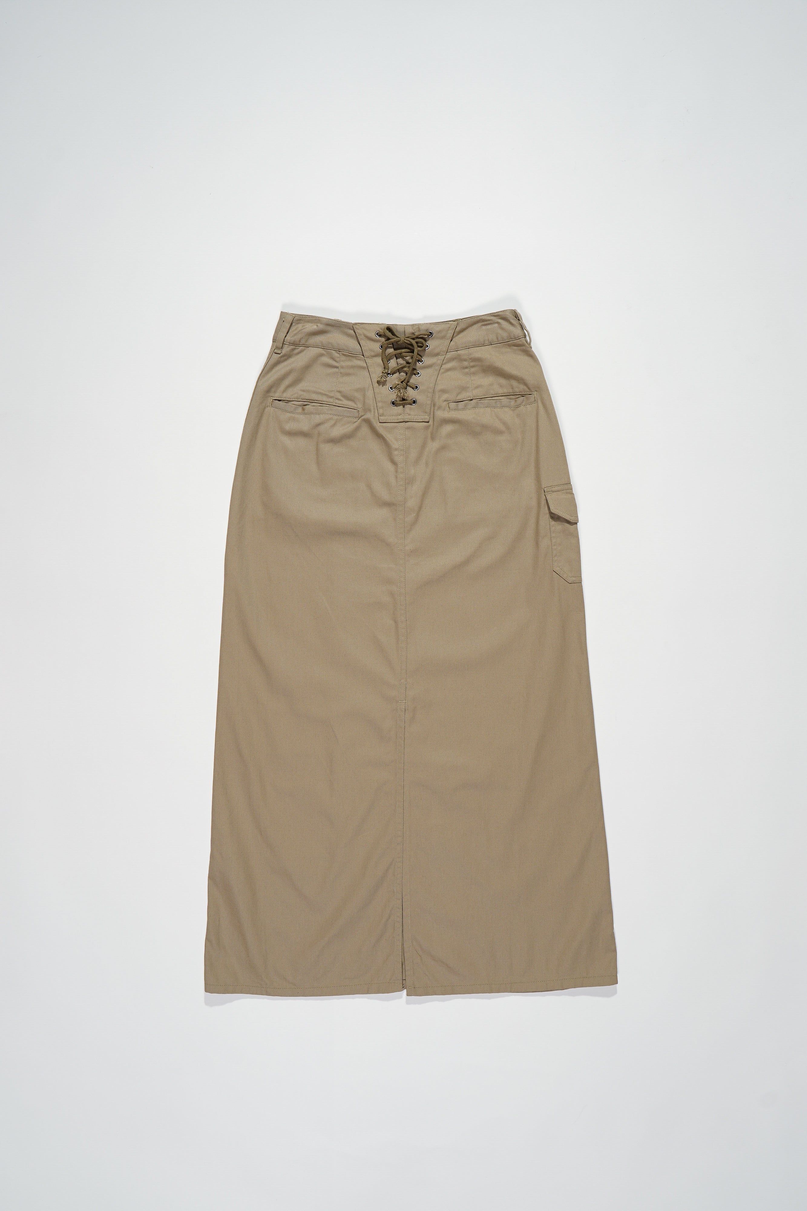 Engineered Garments Blank Label Lace Up Skirt - Khaki 6.5oz Flat Twill