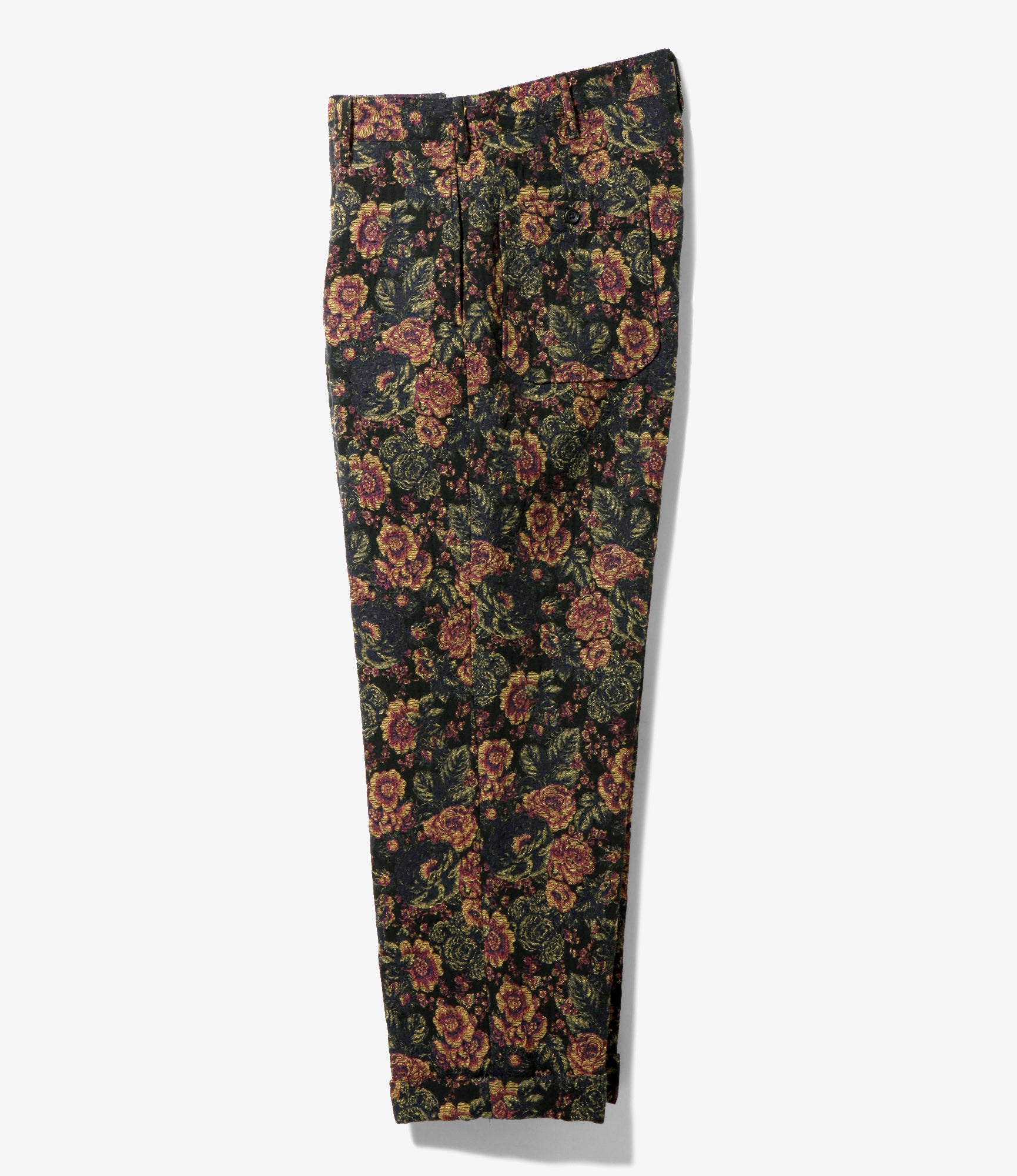 Carlyle Pant – Black/Gold Floral Jacquard Poly Cotton