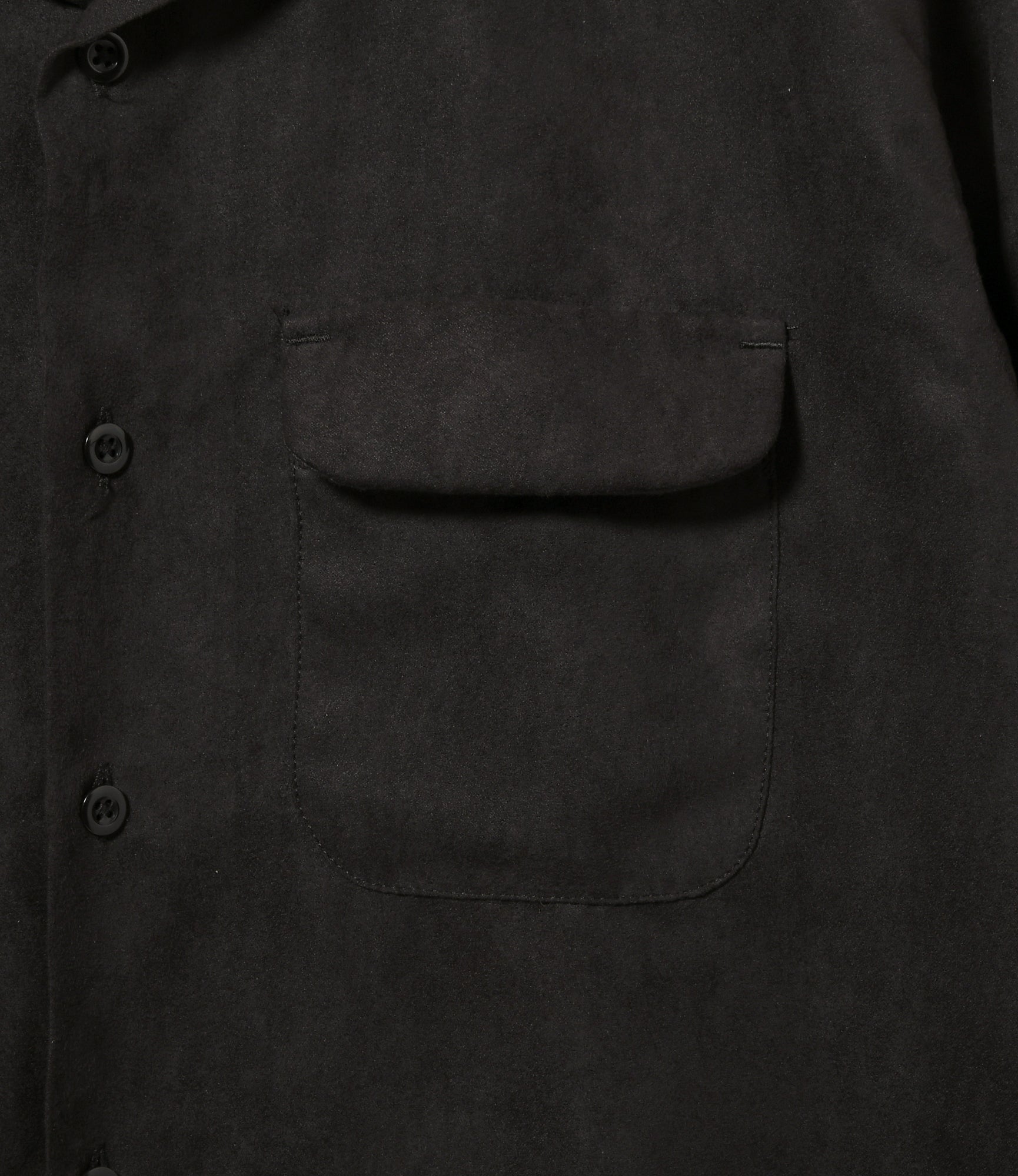 Classic Shirt – Black Poly Lightweight Fake Suede